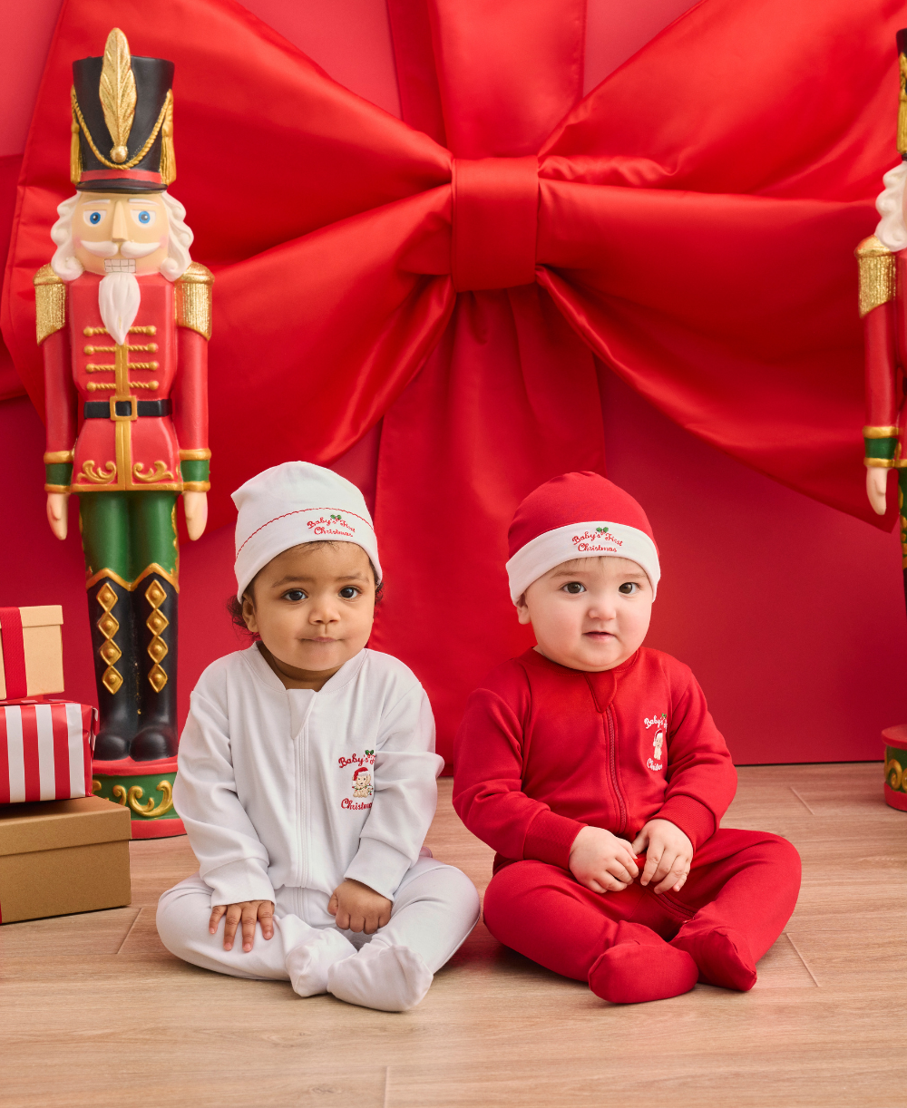 Baby's First Christmas 26 Red Zip Footie