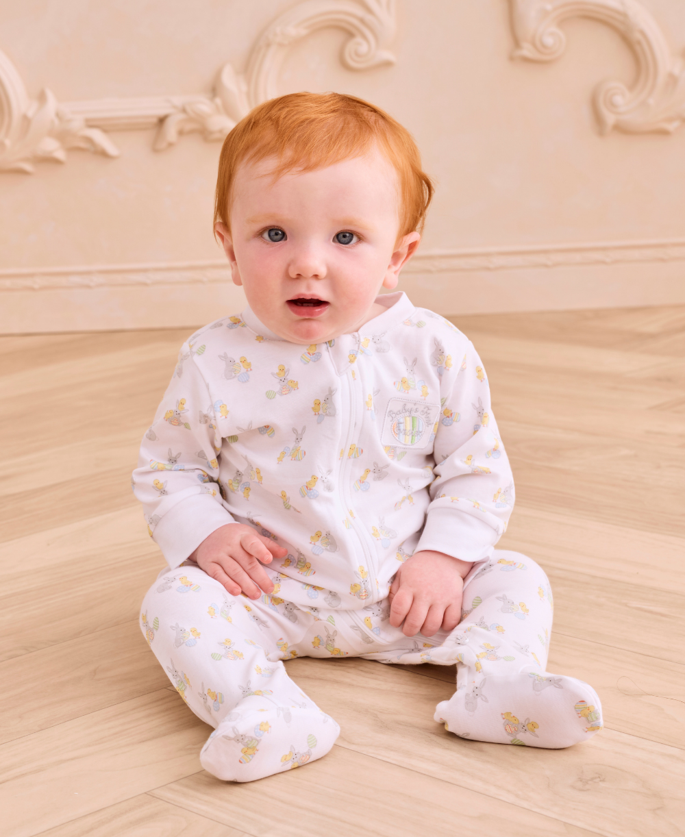 Baby's First Easter Zip Footie