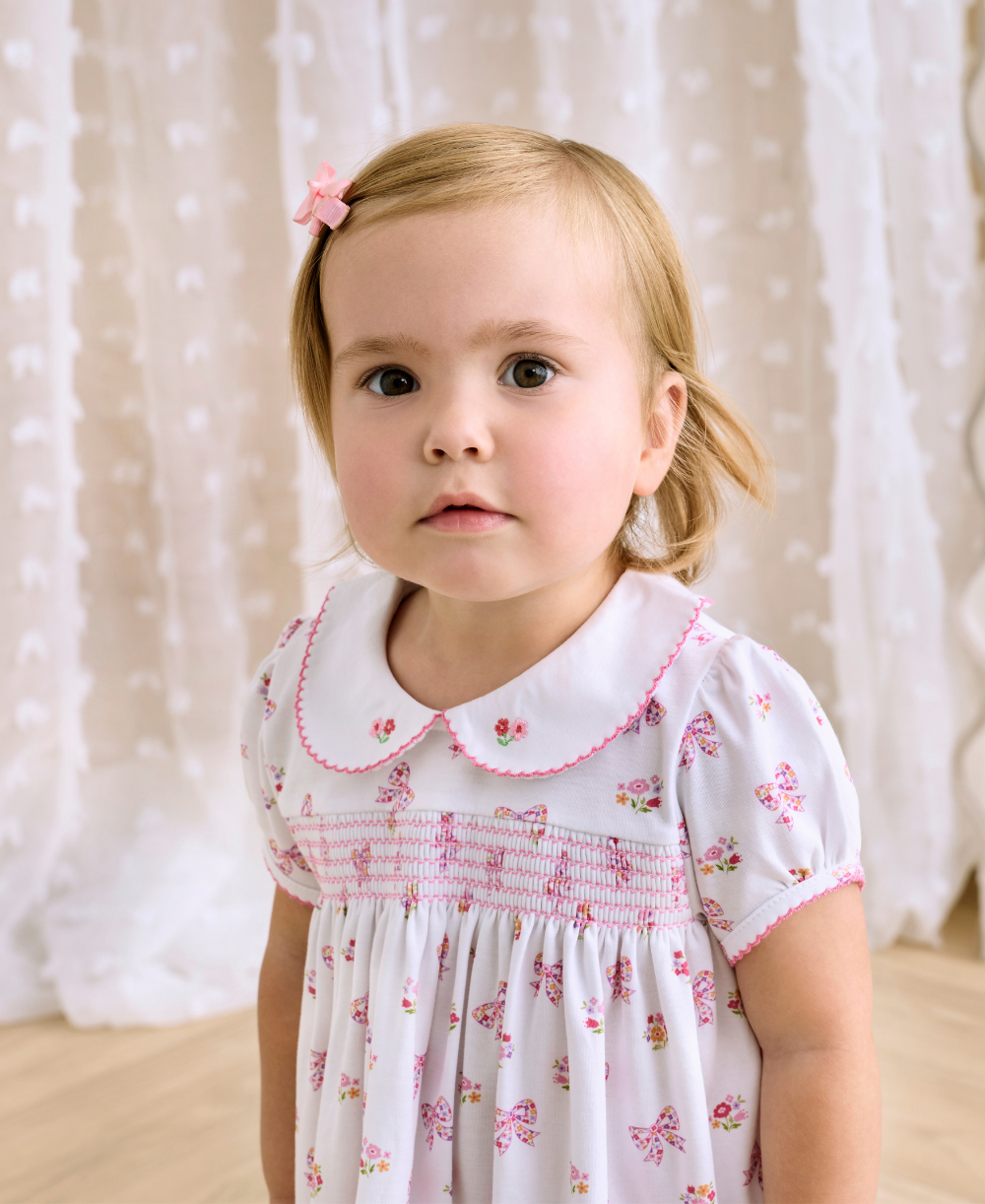 Blossoming Bows Smocked Dress Set - Kissy Kissy