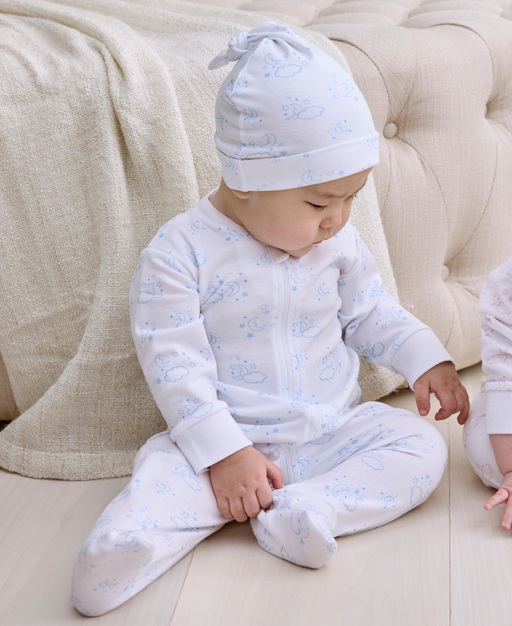 Cheerful Goodnight Blue Knotted Hat - Kissy Kissy