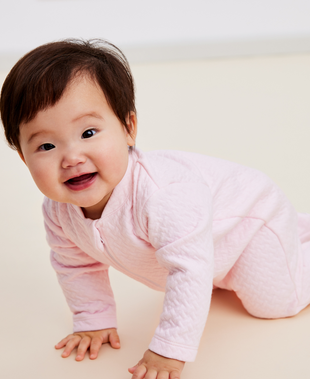 Classic Jacquards Pink Zip Footie - Kissy Kissy