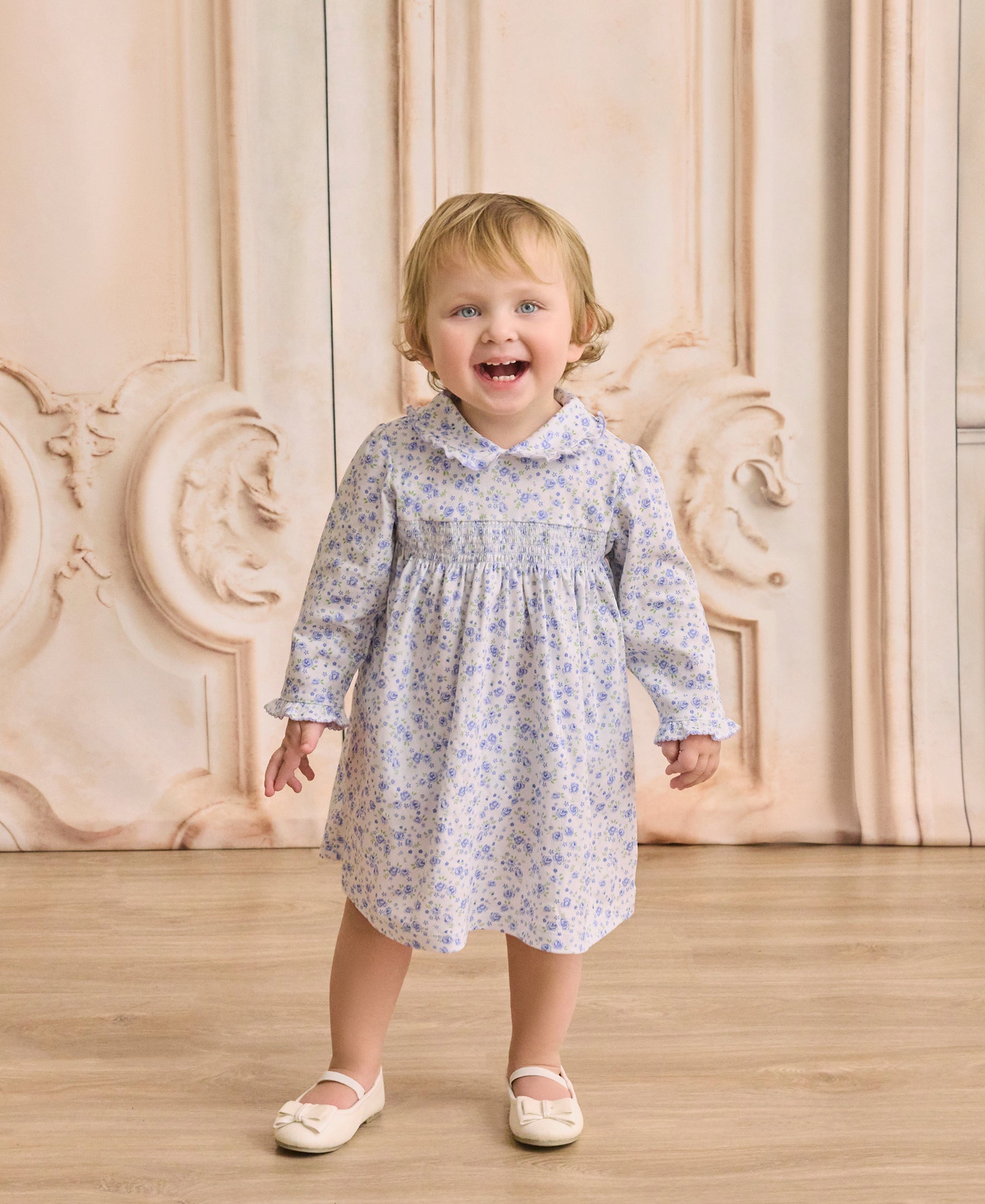 Cottage Roses Lilac Smocked Toddler Dress - Kissy Kissy