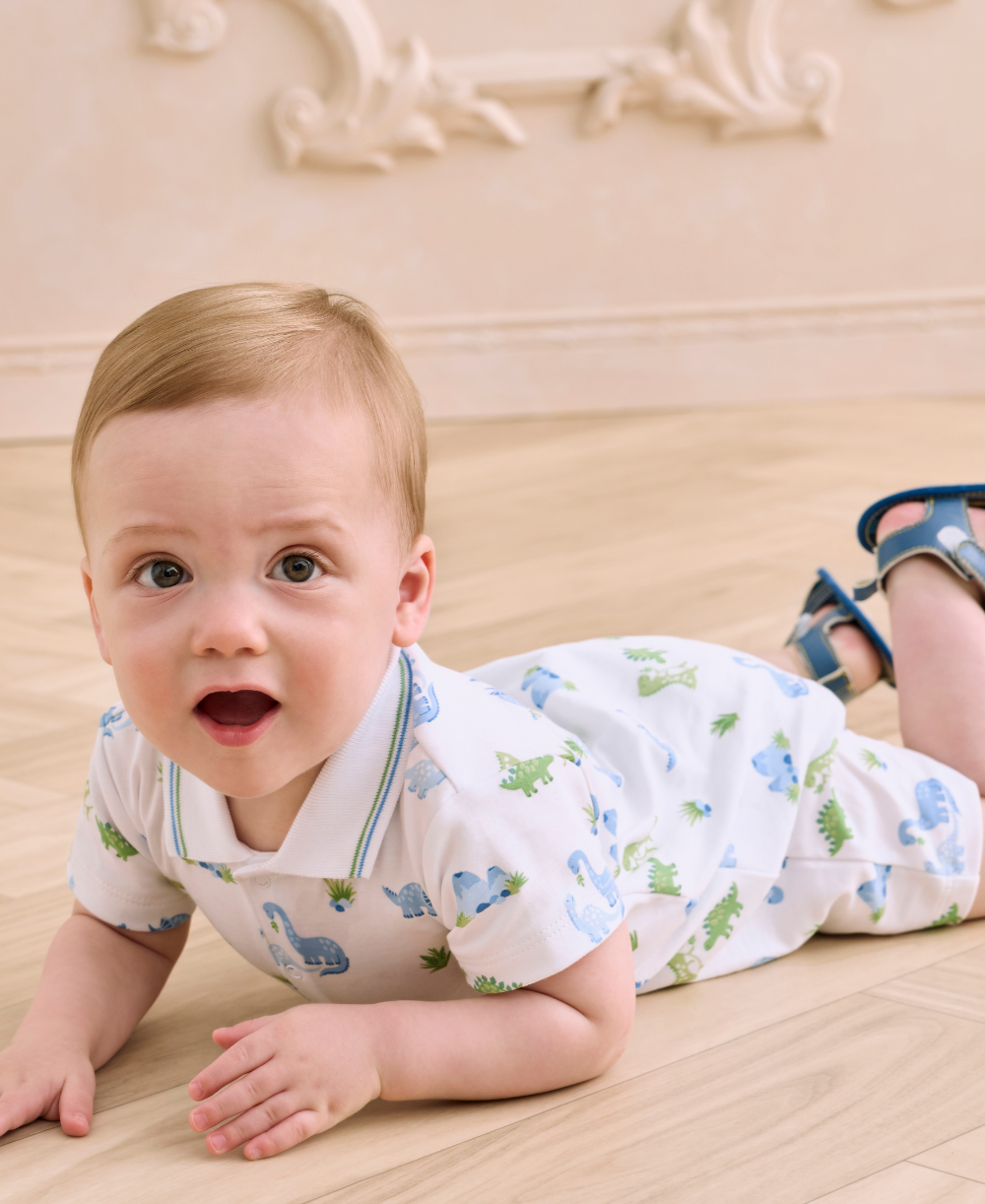 Dinosaur Delight Short Playsuit w/ Collar - Kissy Kissy