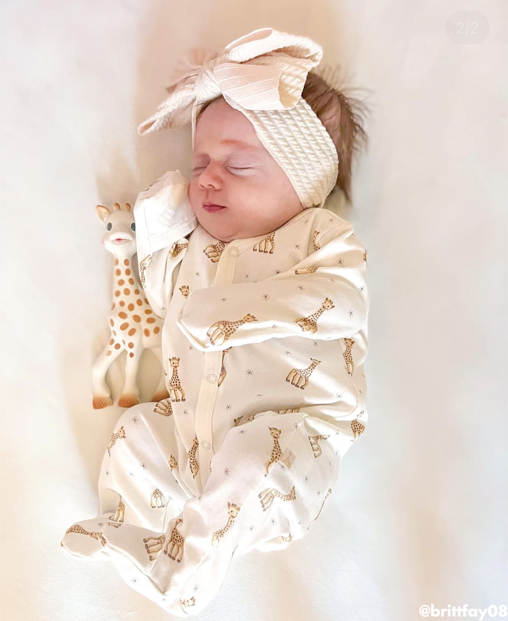 Sophie la girafe Ecru Print Footie - Kissy Kissy