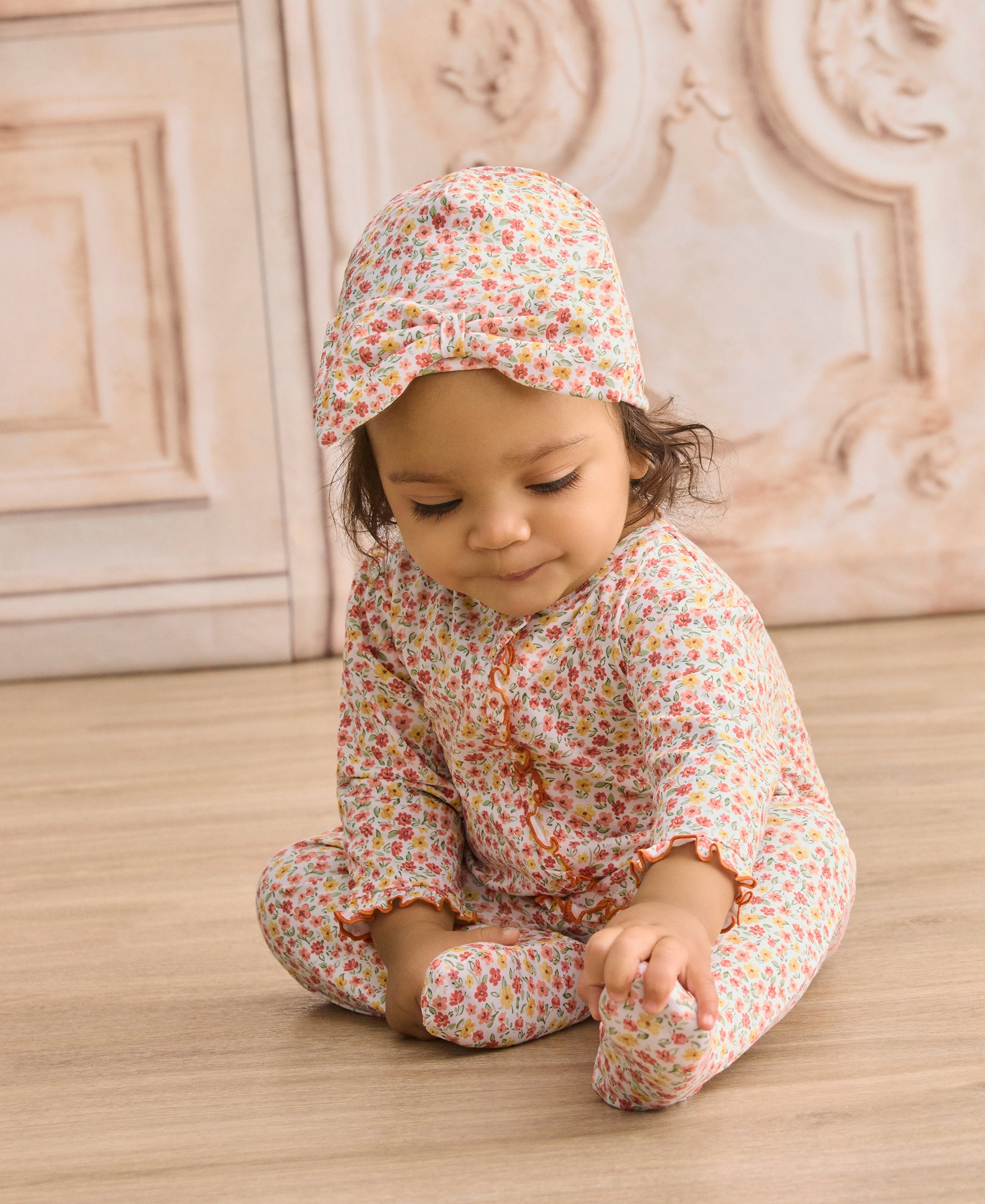 Fall Floral Garden Floral Zip Footie - Kissy Kissy