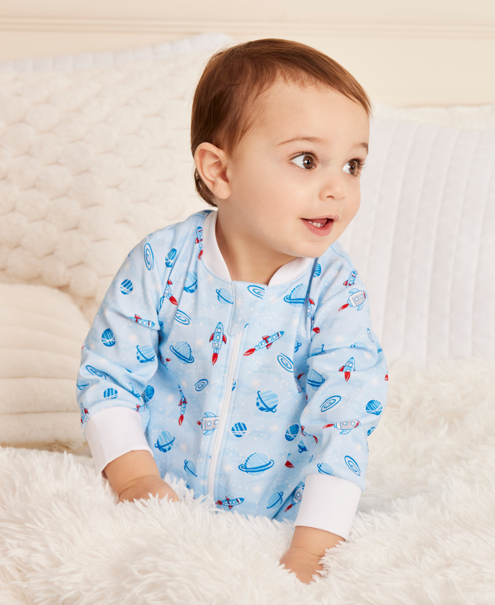 Galaxy Zip Footie & Hat Set - Kissy Kissy