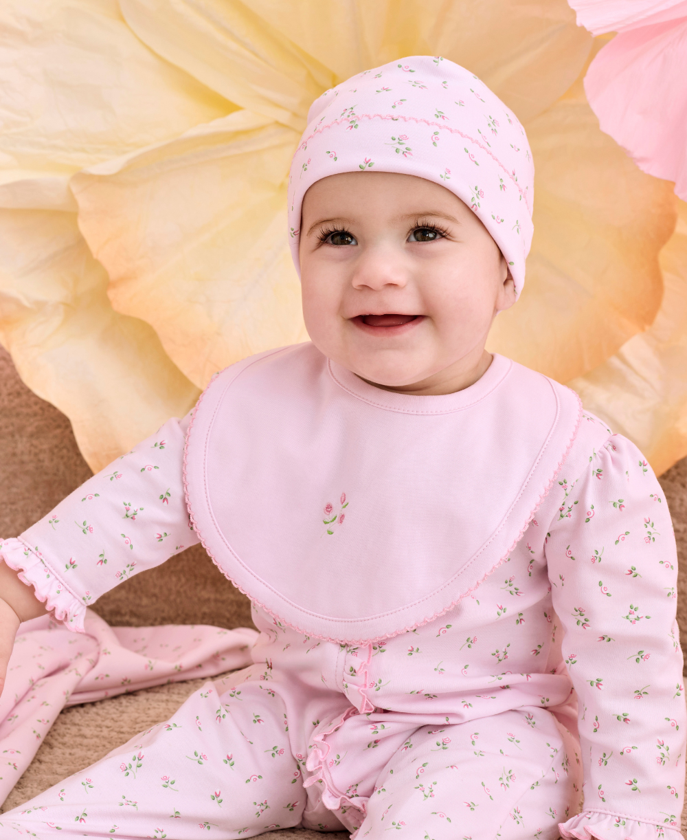 Garden Roses Pink Reversible Bib - Kissy Kissy