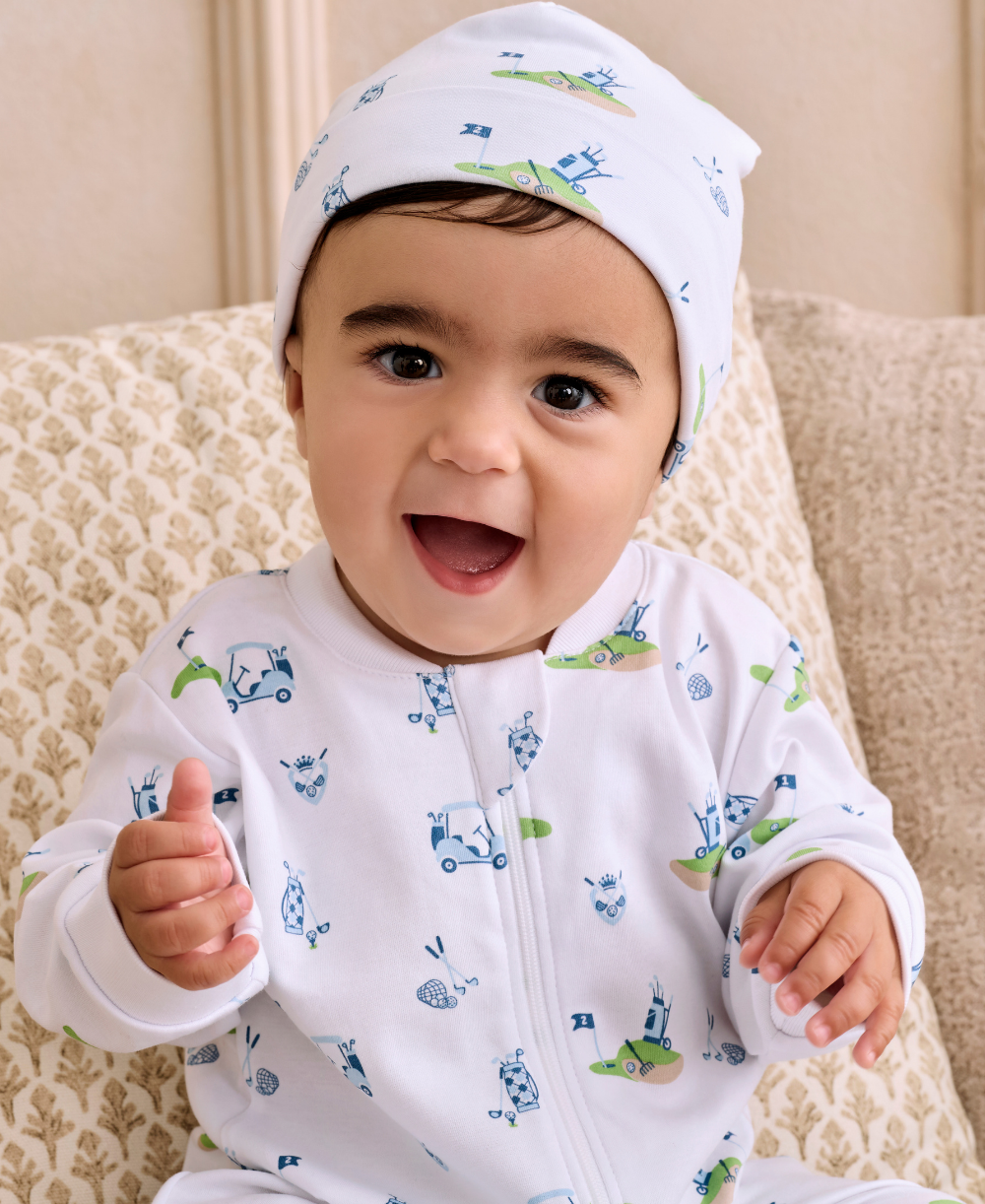 Golf Championship Blue Zip Footie - Kissy Kissy