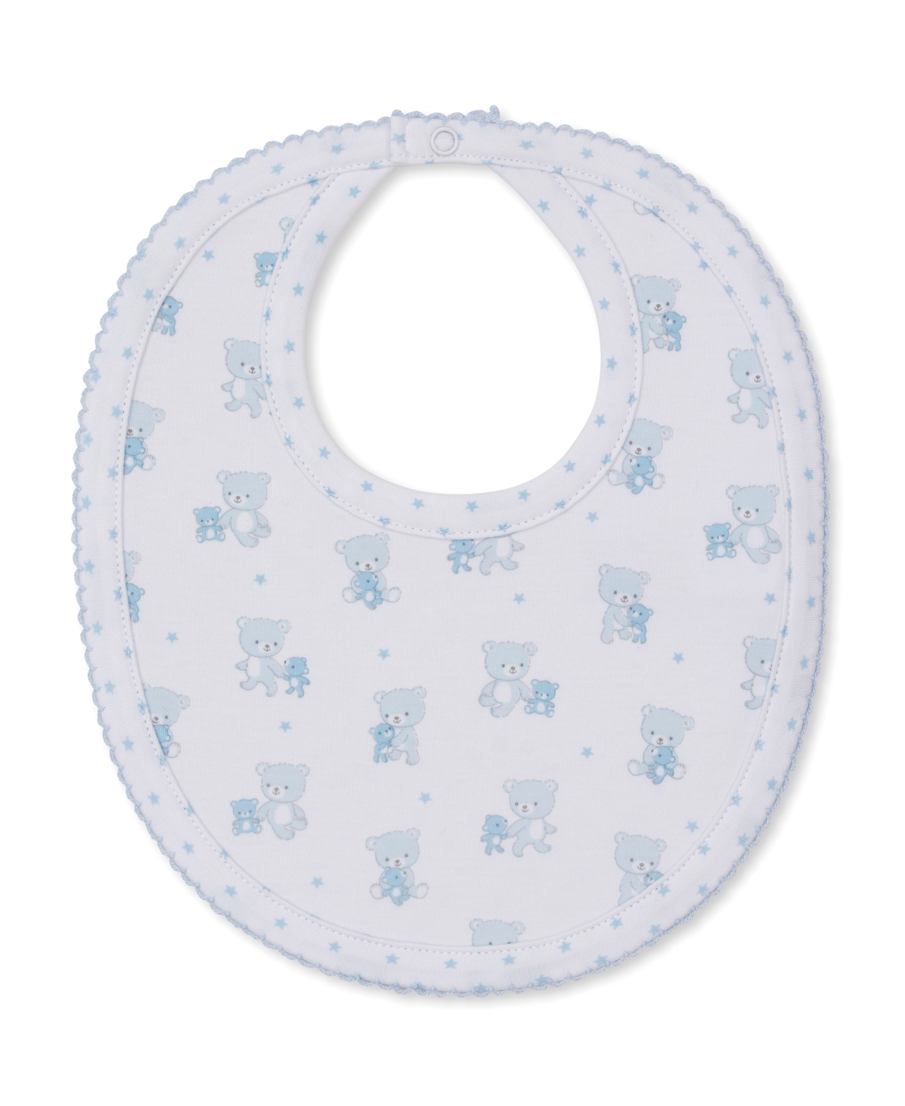 Teddy Bear Love Blue Reversible Bib