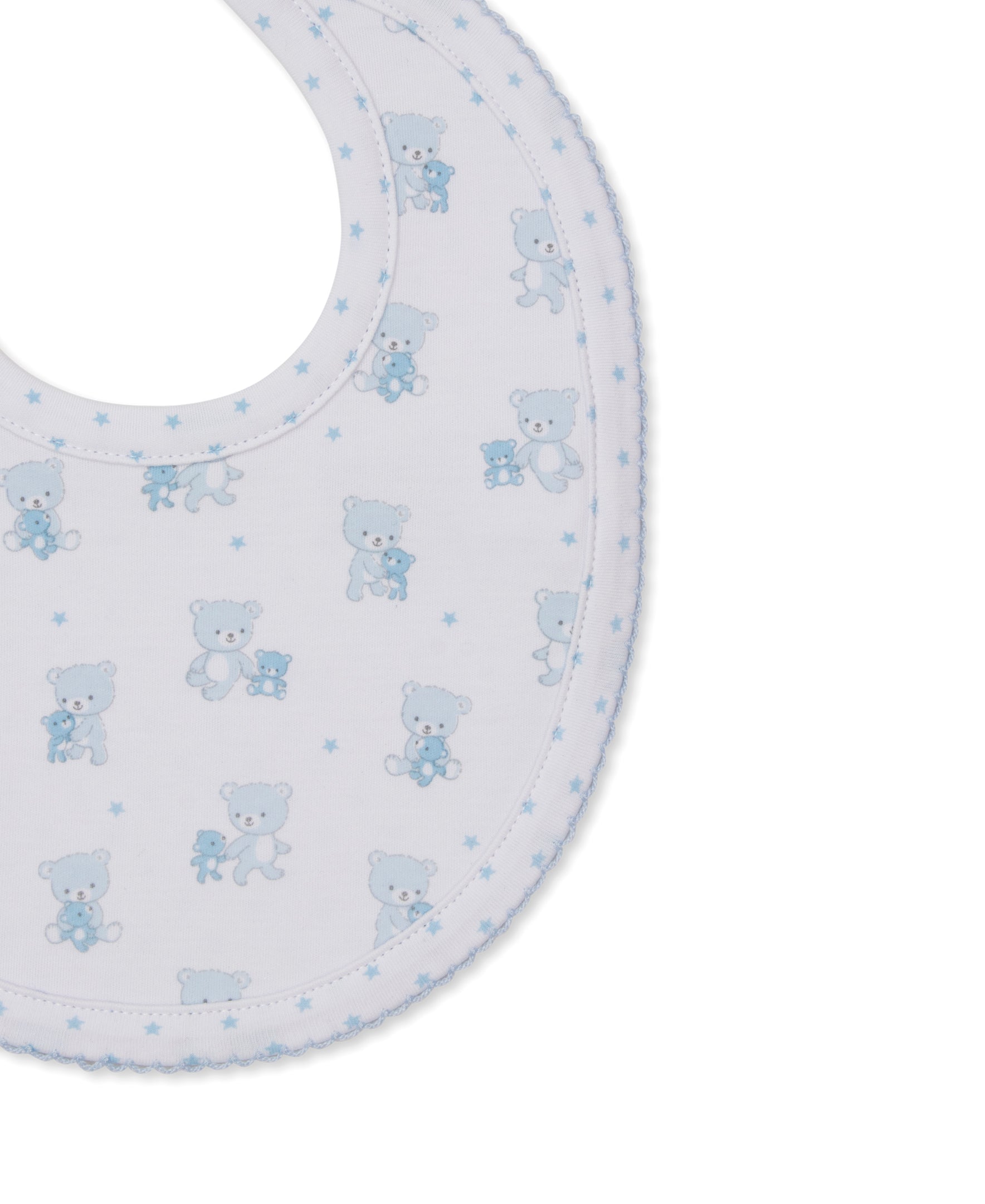 Teddy Bear Love Blue Reversible Bib