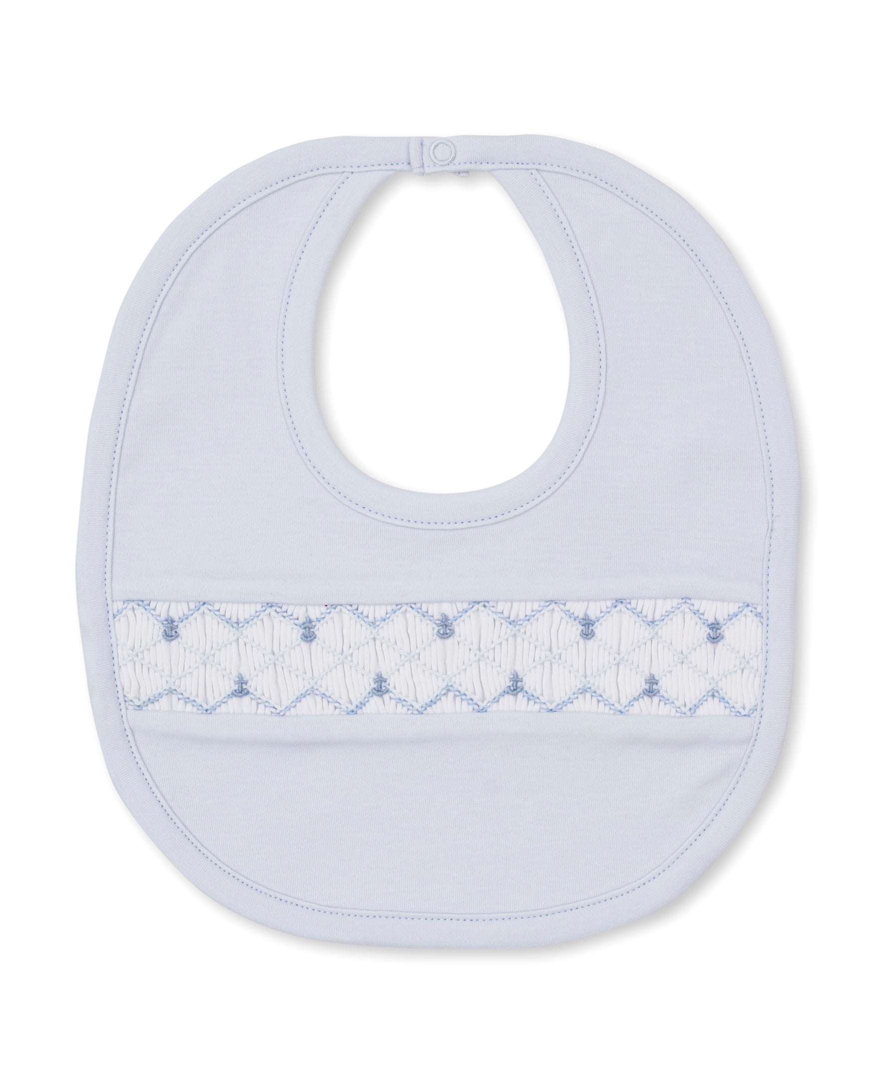CLB Summer Anchors 26 Blue Hand Smocked Bib - Kissy Kissy