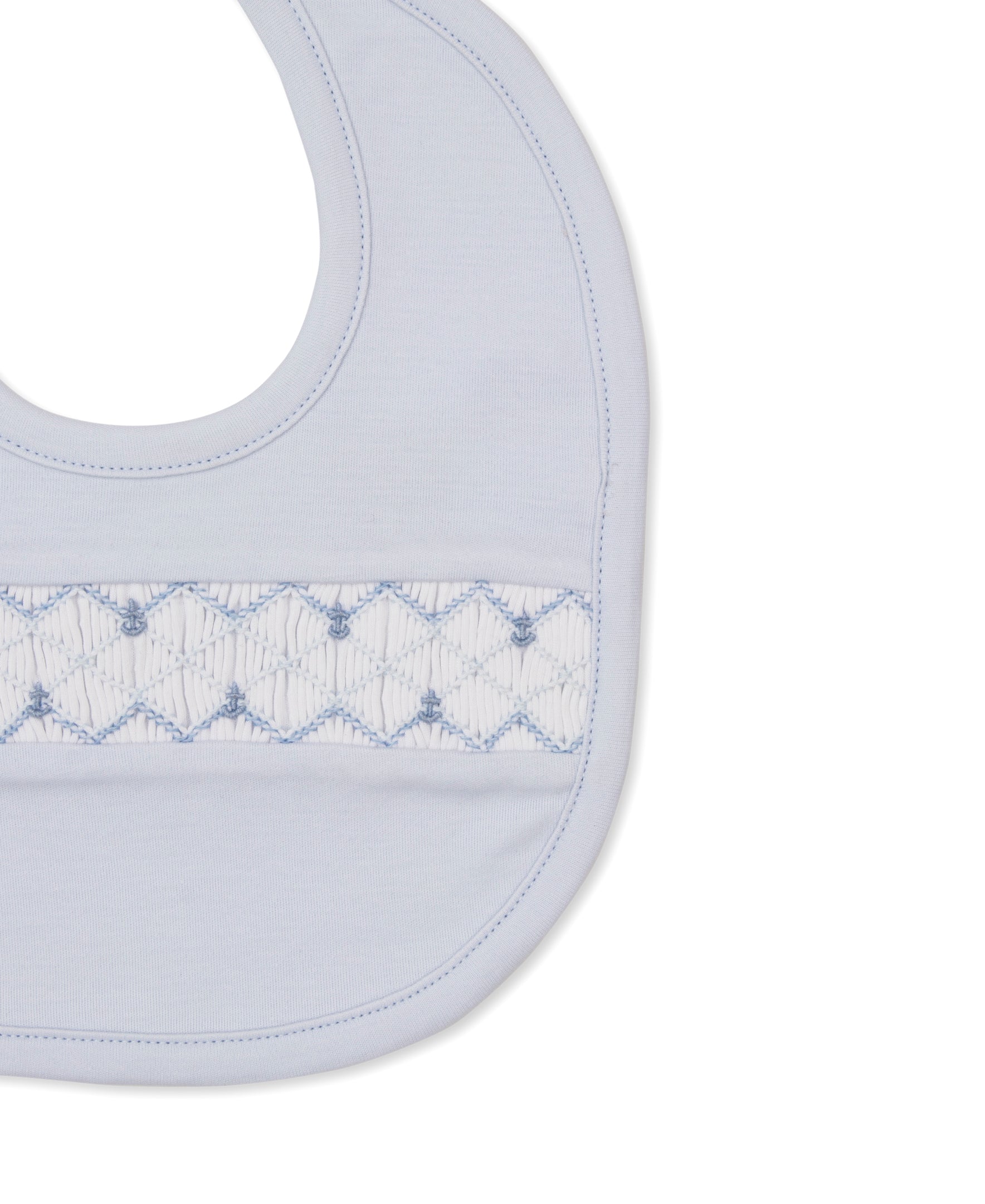 CLB Summer Anchors 26 Blue Hand Smocked Bib - Kissy Kissy