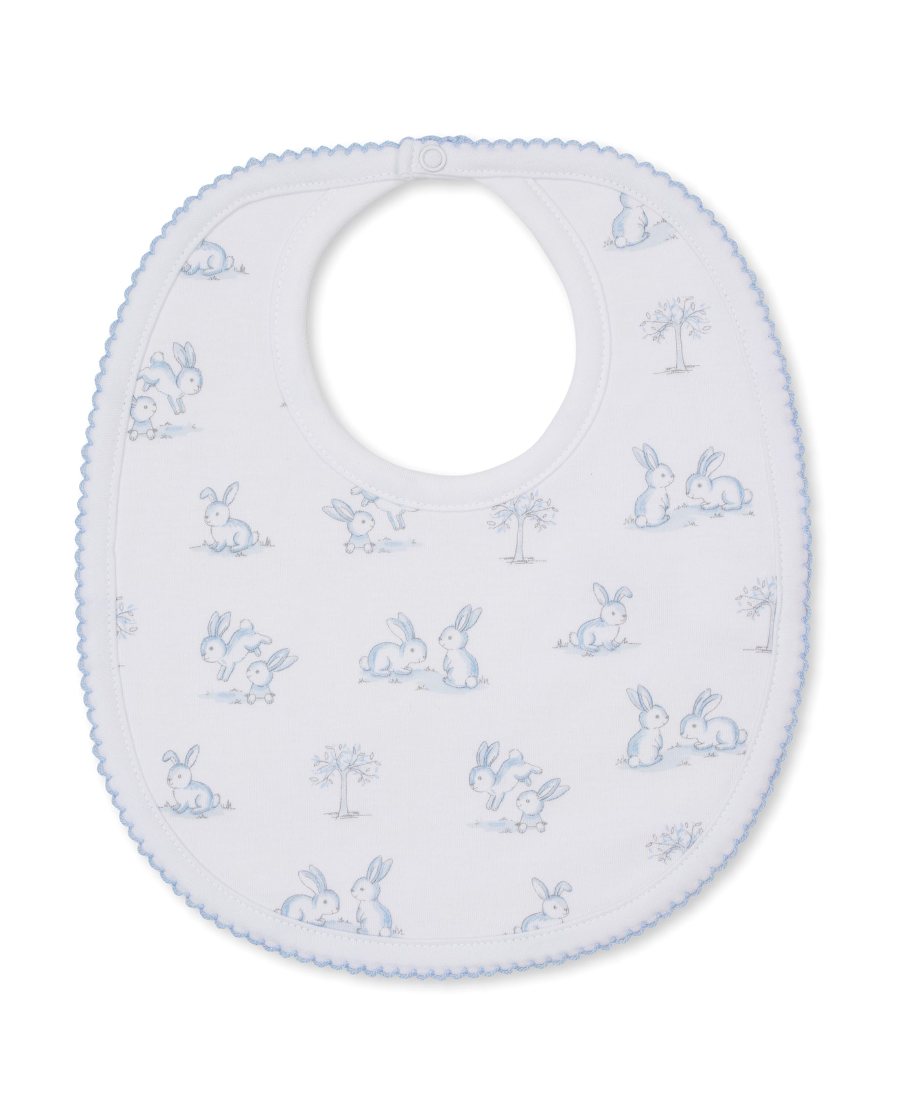 Springtime Bunny Fun Blue Bib - Kissy Kissy