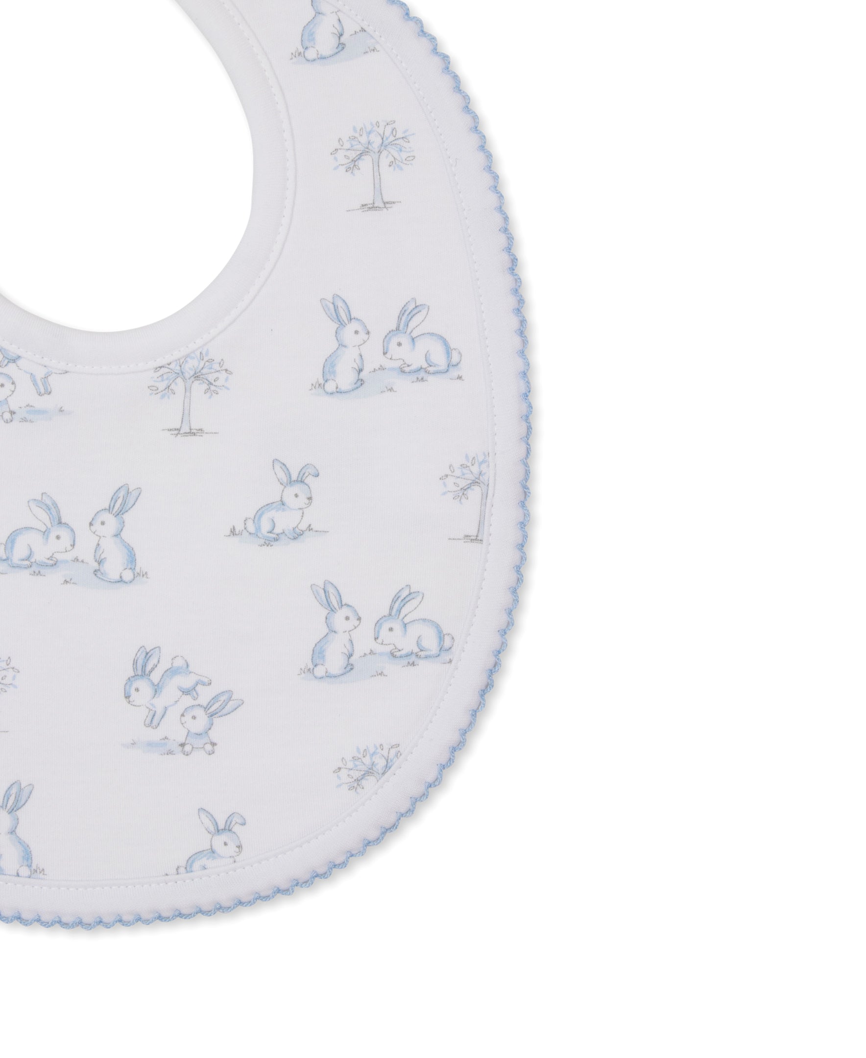 Springtime Bunny Fun Blue Bib - Kissy Kissy