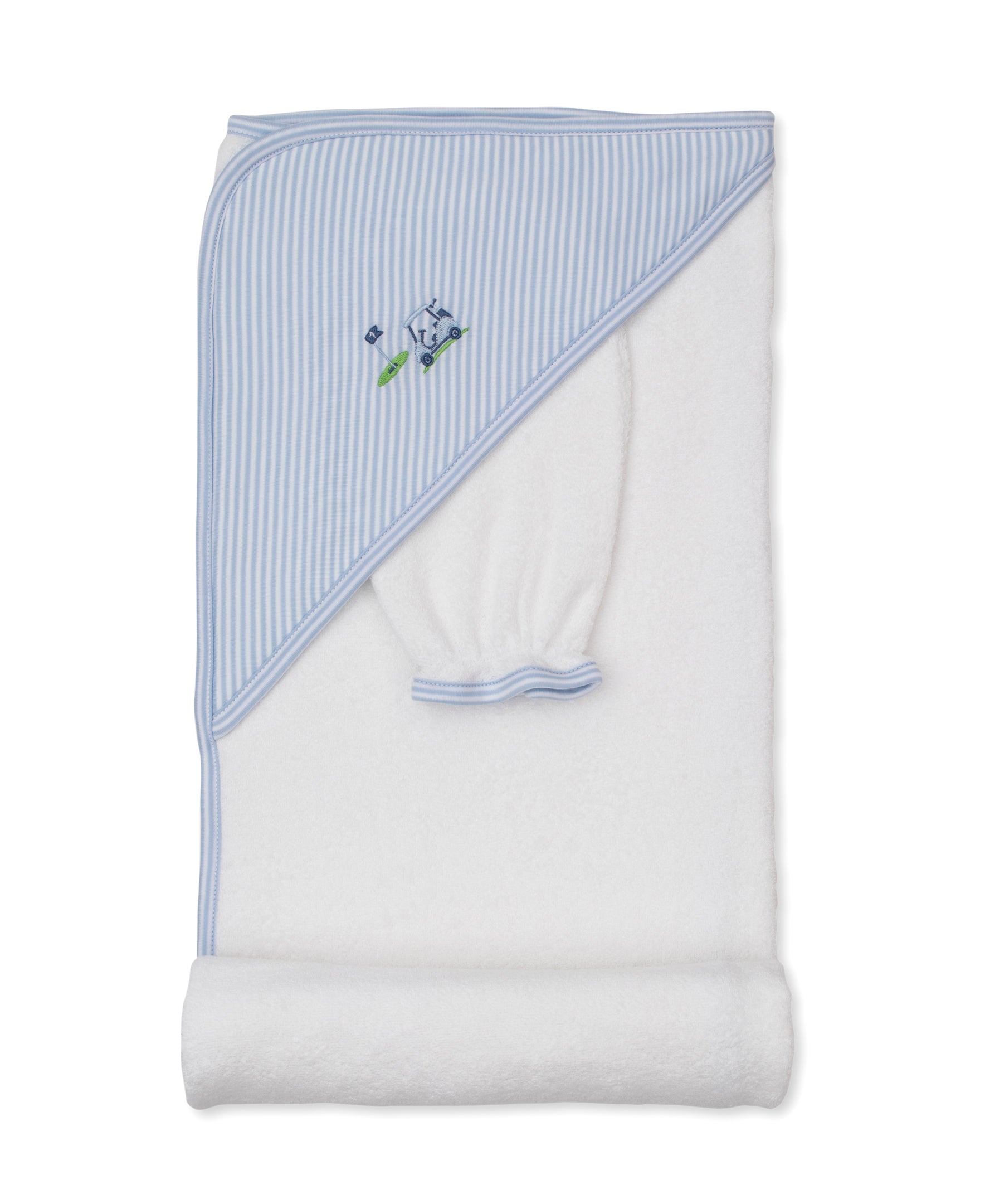 Golf Championship Blue Hooded Towel & Mitt Set - Kissy Kissy