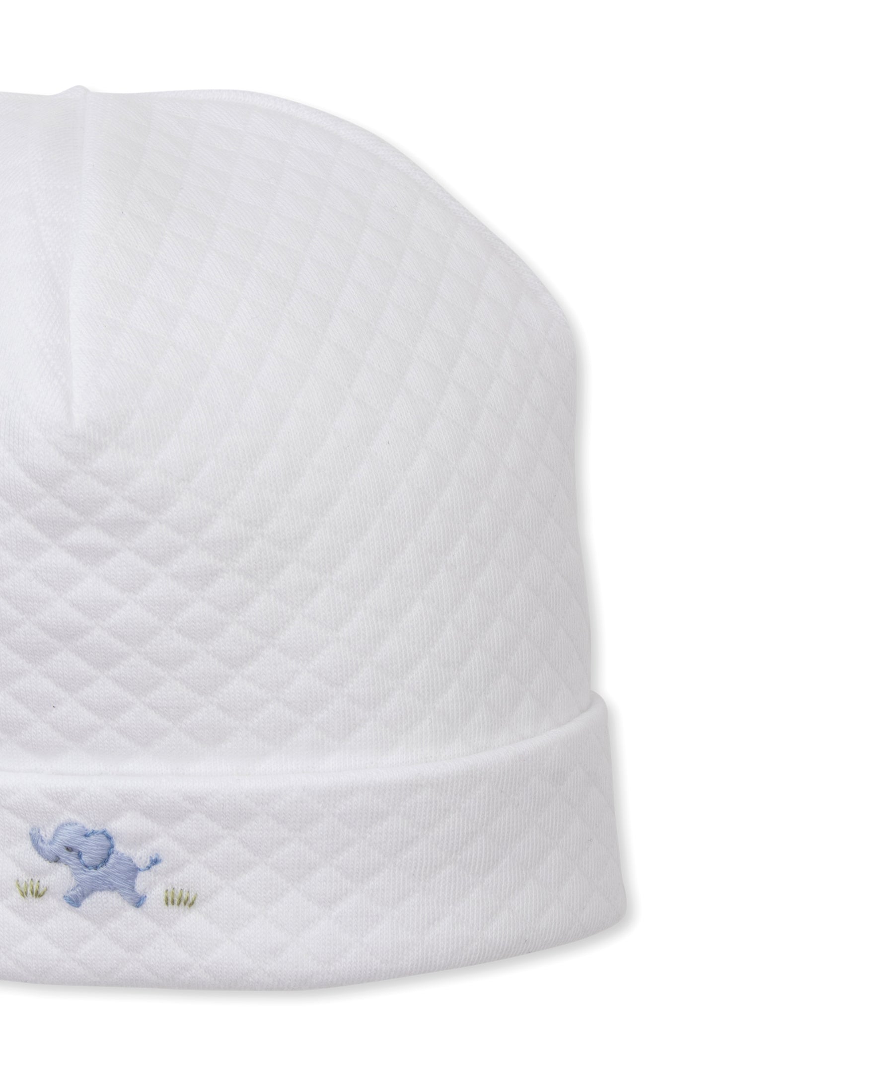 Premier Elephant Esprit White/Blue Hand Emb. Jacquard Hat - Kissy Kissy