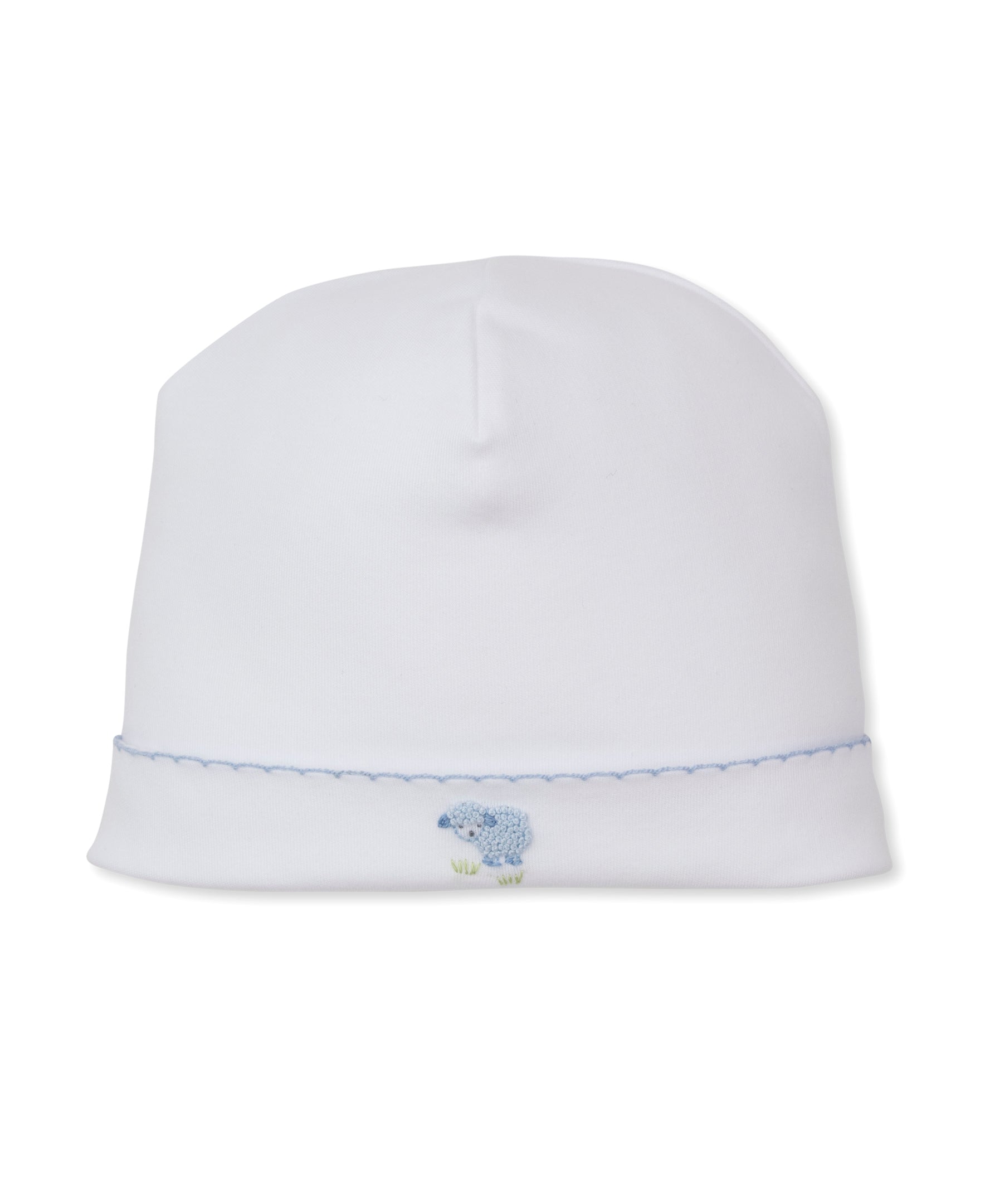 Premier Sweet Sheep White/Blue Hand Emb. Hat - Kissy Kissy