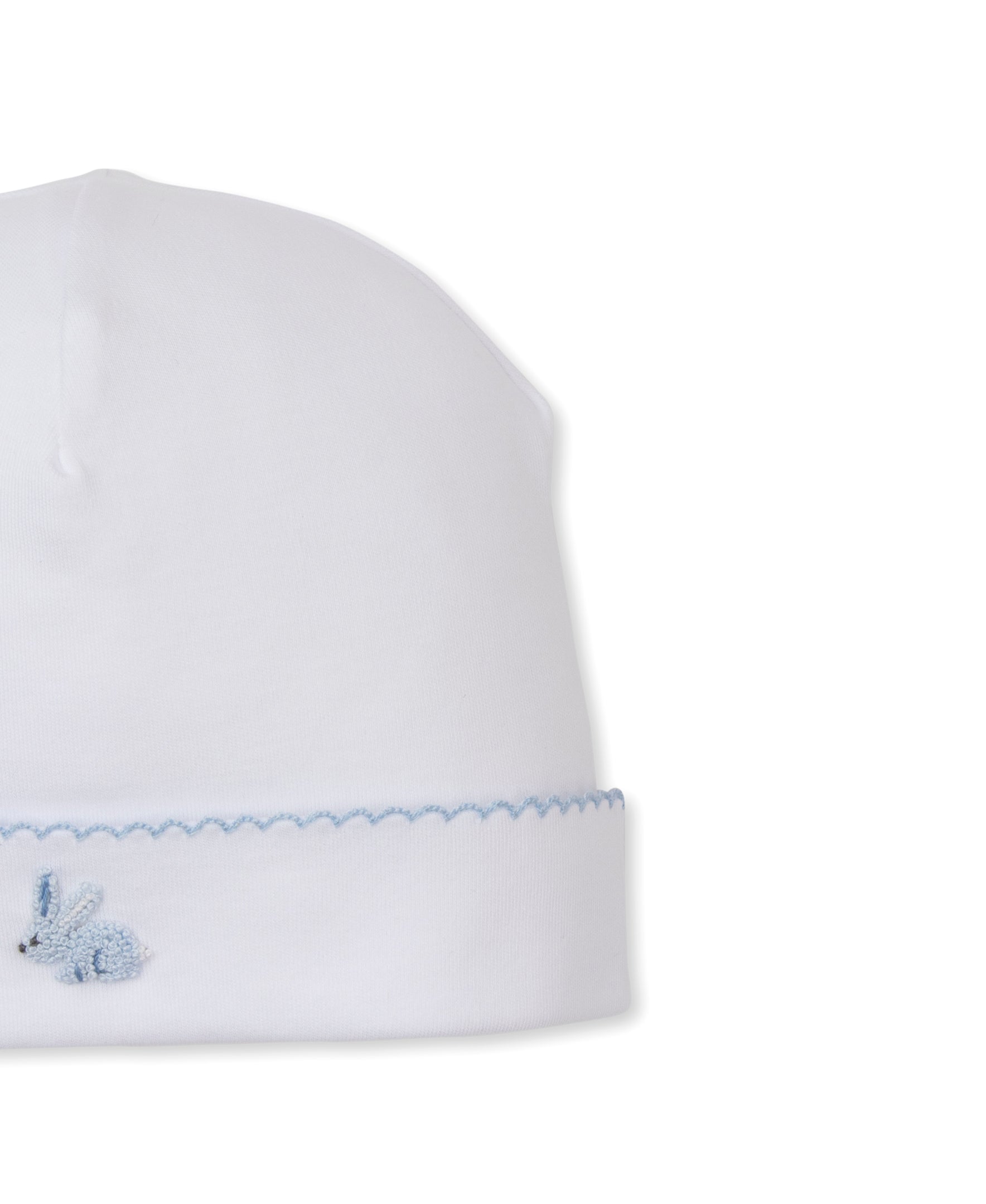 Premier Springtime Bunny Fun White/Blue Hand Emb. Hat - Kissy Kissy