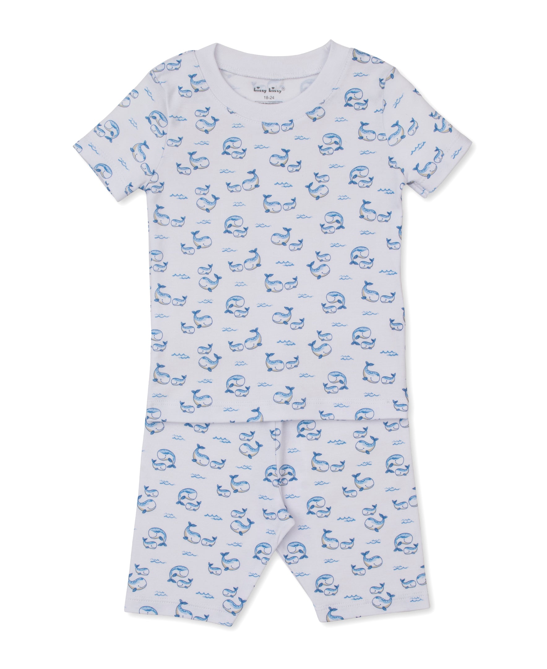 Whale Pods Blue Toddler Short Pajama Set - Kissy Kissy