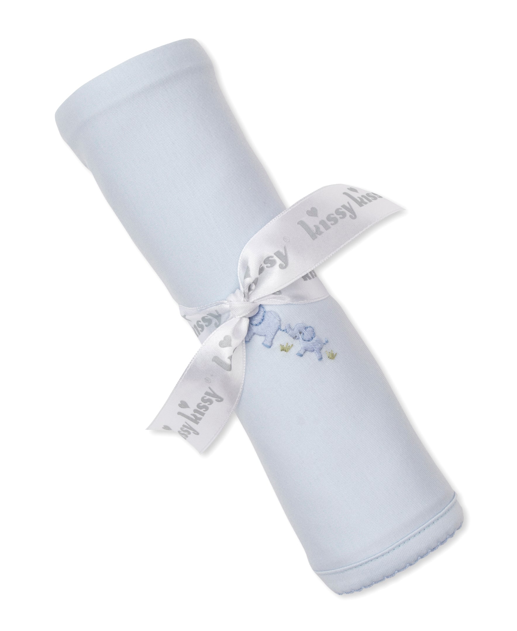 Premier Elephant Esprit Blue Hand Emb. Blanket - Kissy Kissy
