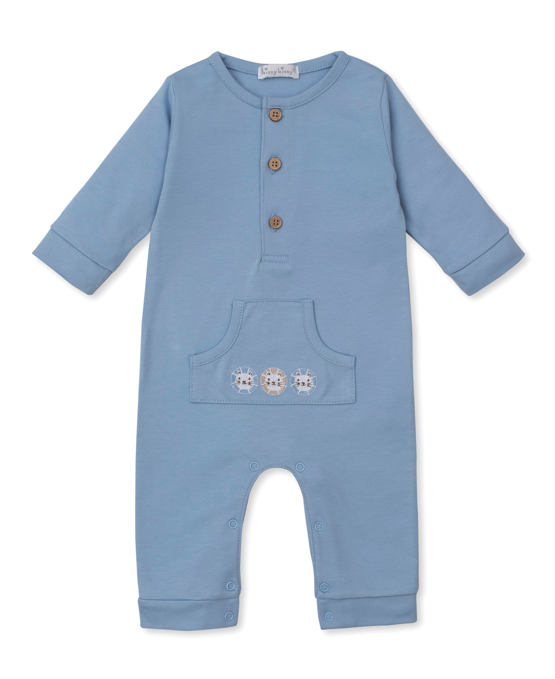 Mighty Lions Blue Playsuit - Kissy Kissy