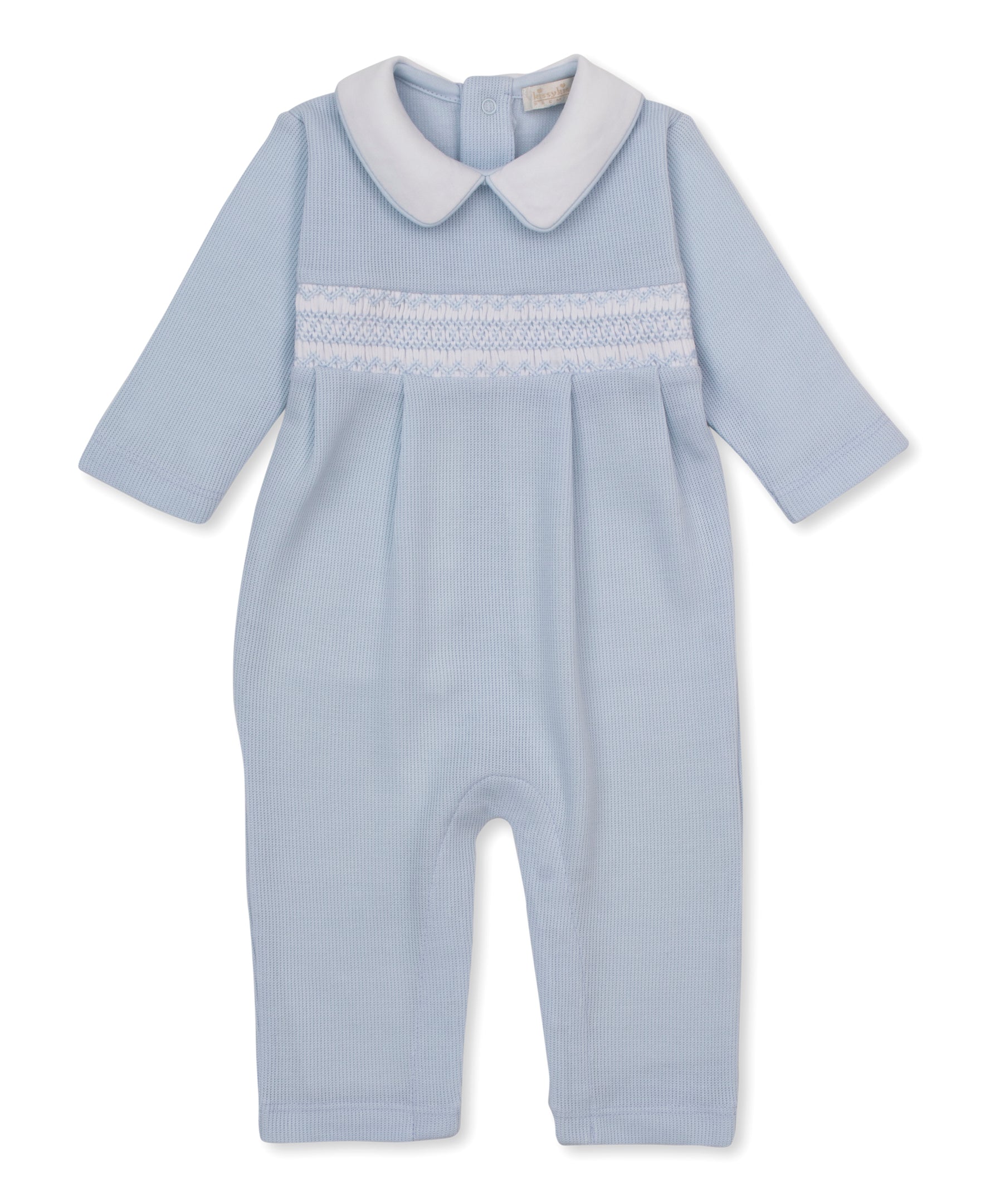CLB Punto Ingles Blue Hand Smocked Playsuit - Kissy Kissy
