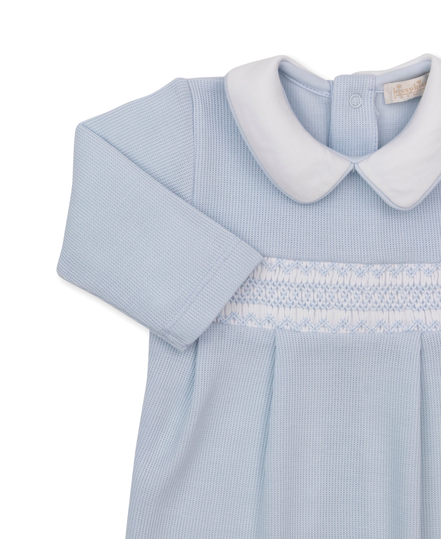 CLB Punto Ingles Blue Hand Smocked Playsuit - Kissy Kissy