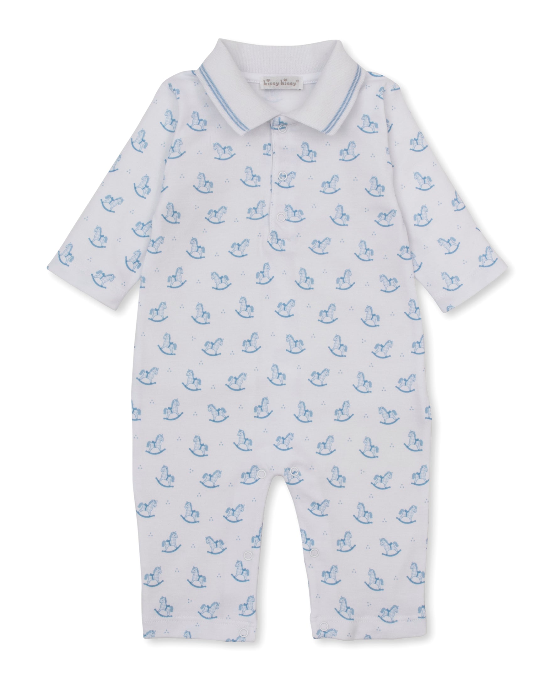 Gingham Rockers Blue Playsuit w/ Collar