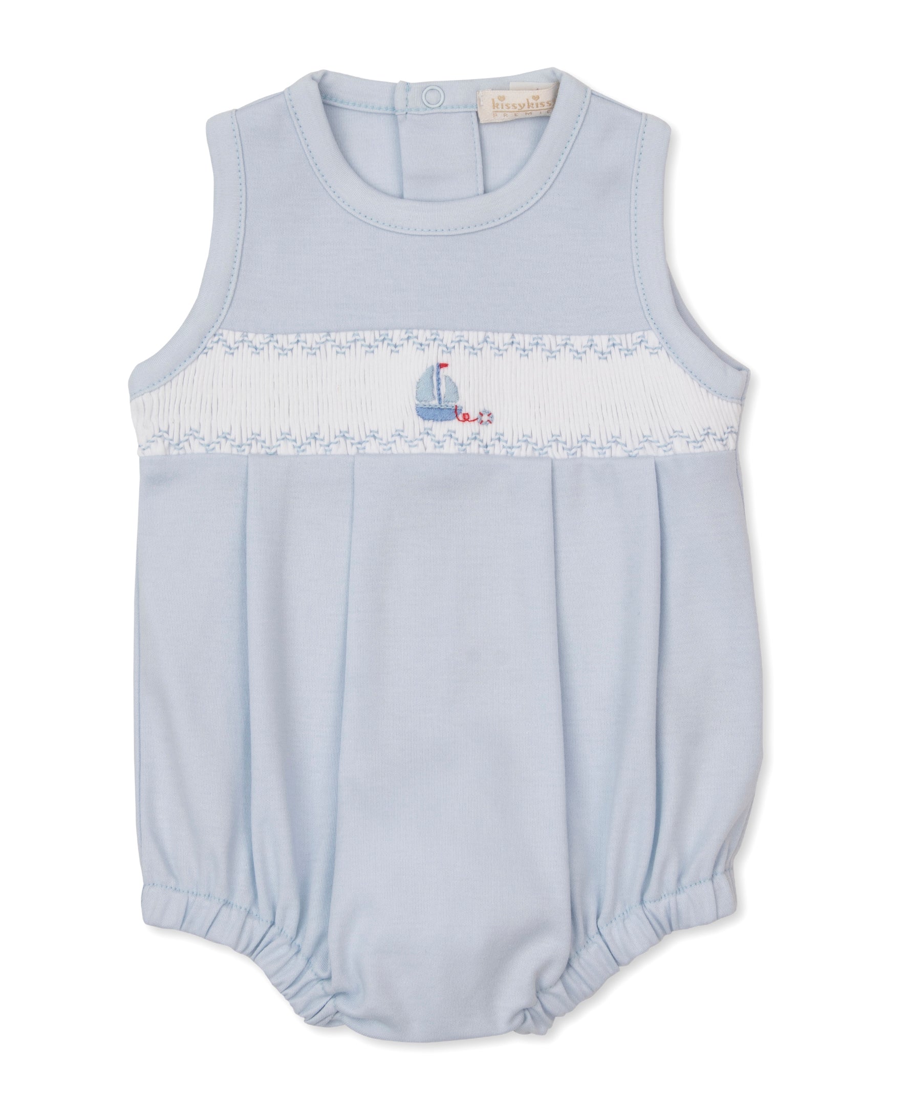 CLB Summer Medley 26 Blue Hand Smocked Bubble - Kissy Kissy