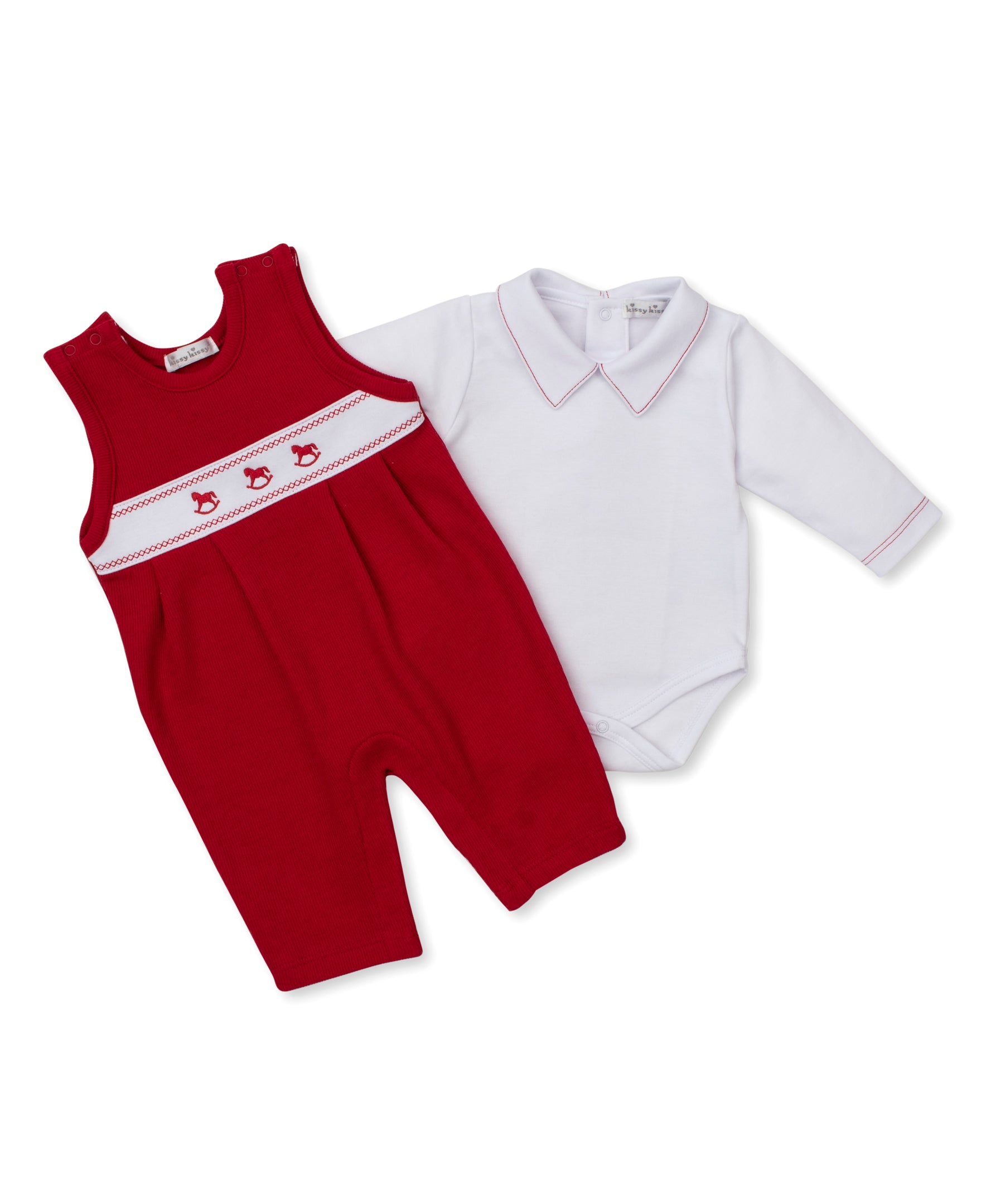 Classic Treasures Holiday 25 Rocking Horse Overall Set - Kissy Kissy