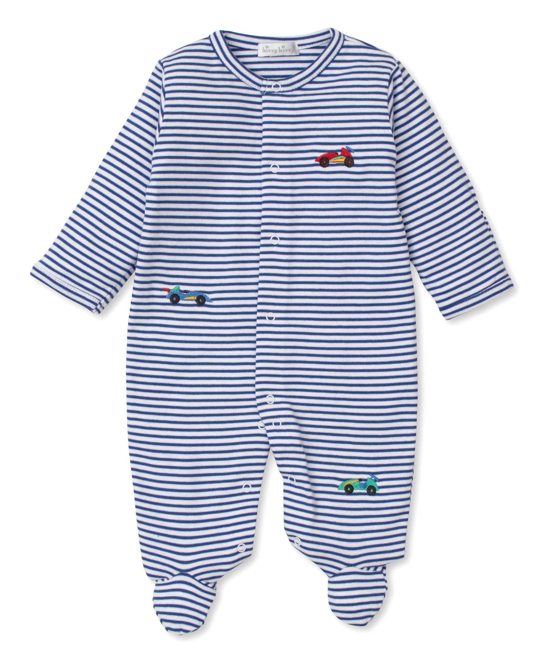 Race Car Rally Stripe Footie - Kissy Kissy