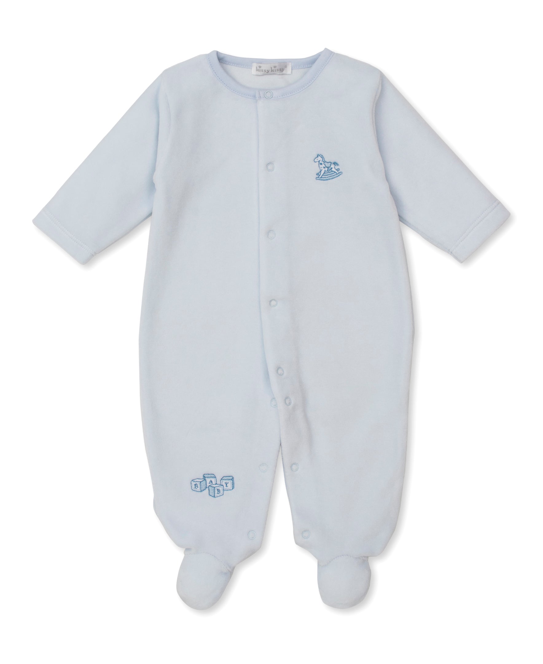 Vintage Toy Treasures Blue Velour Footie - Kissy Kissy