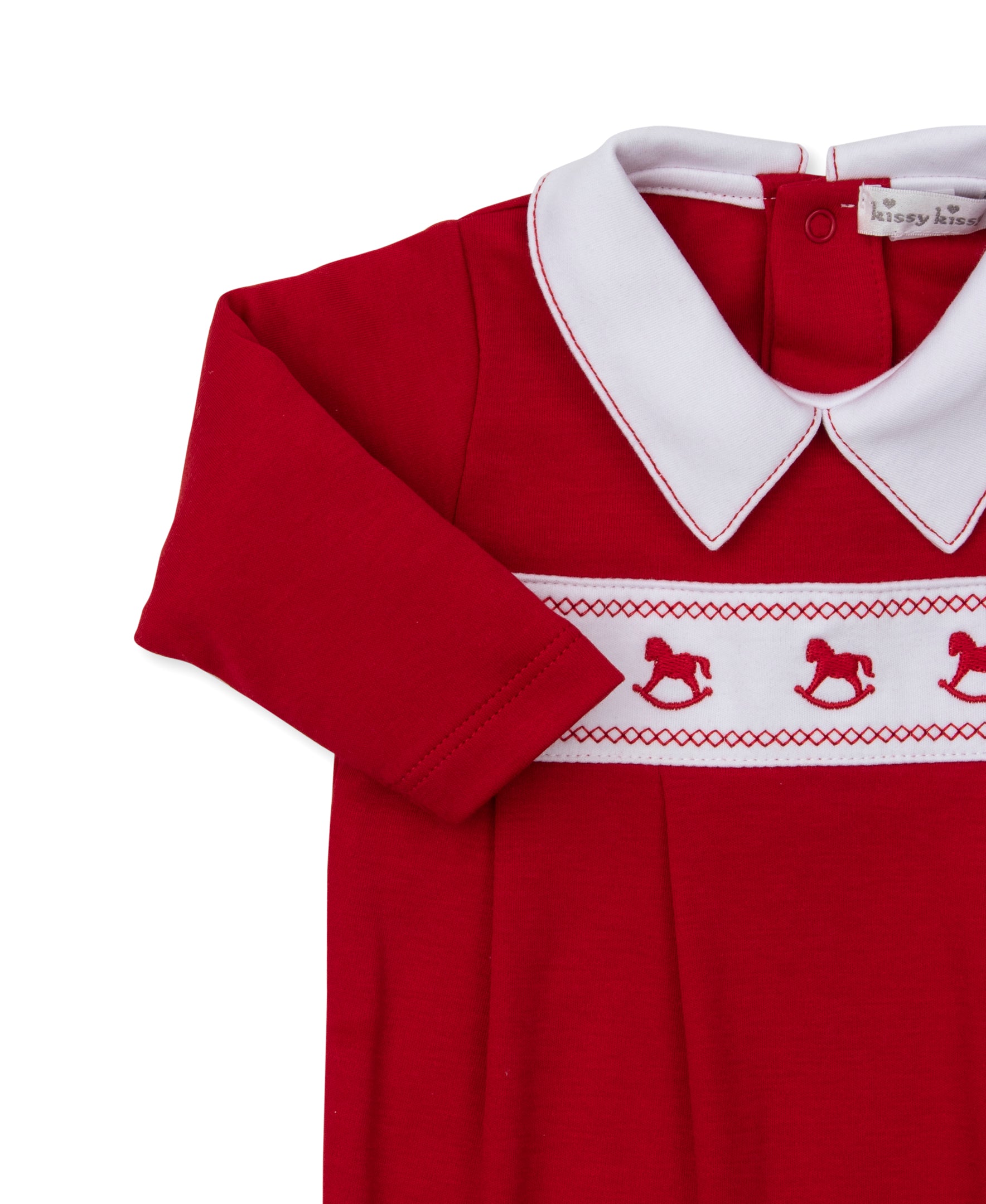 Classic Treasures Holiday 25 Rocking Horse Footie w/ Collar - Kissy Kissy