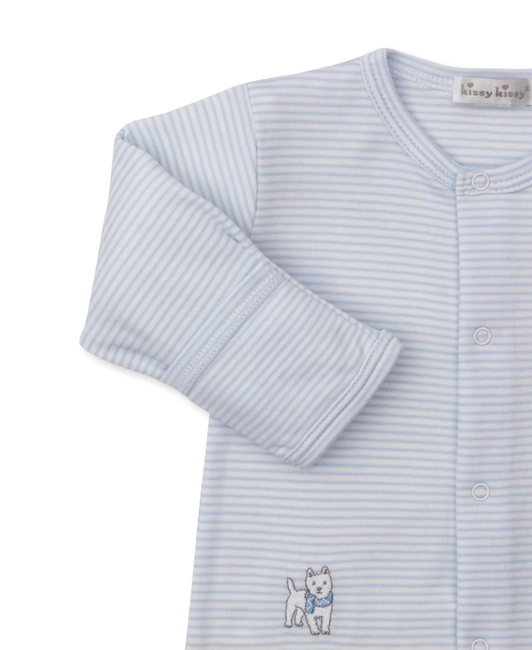 Pack of Pups Blue Stripe Footie - Kissy Kissy