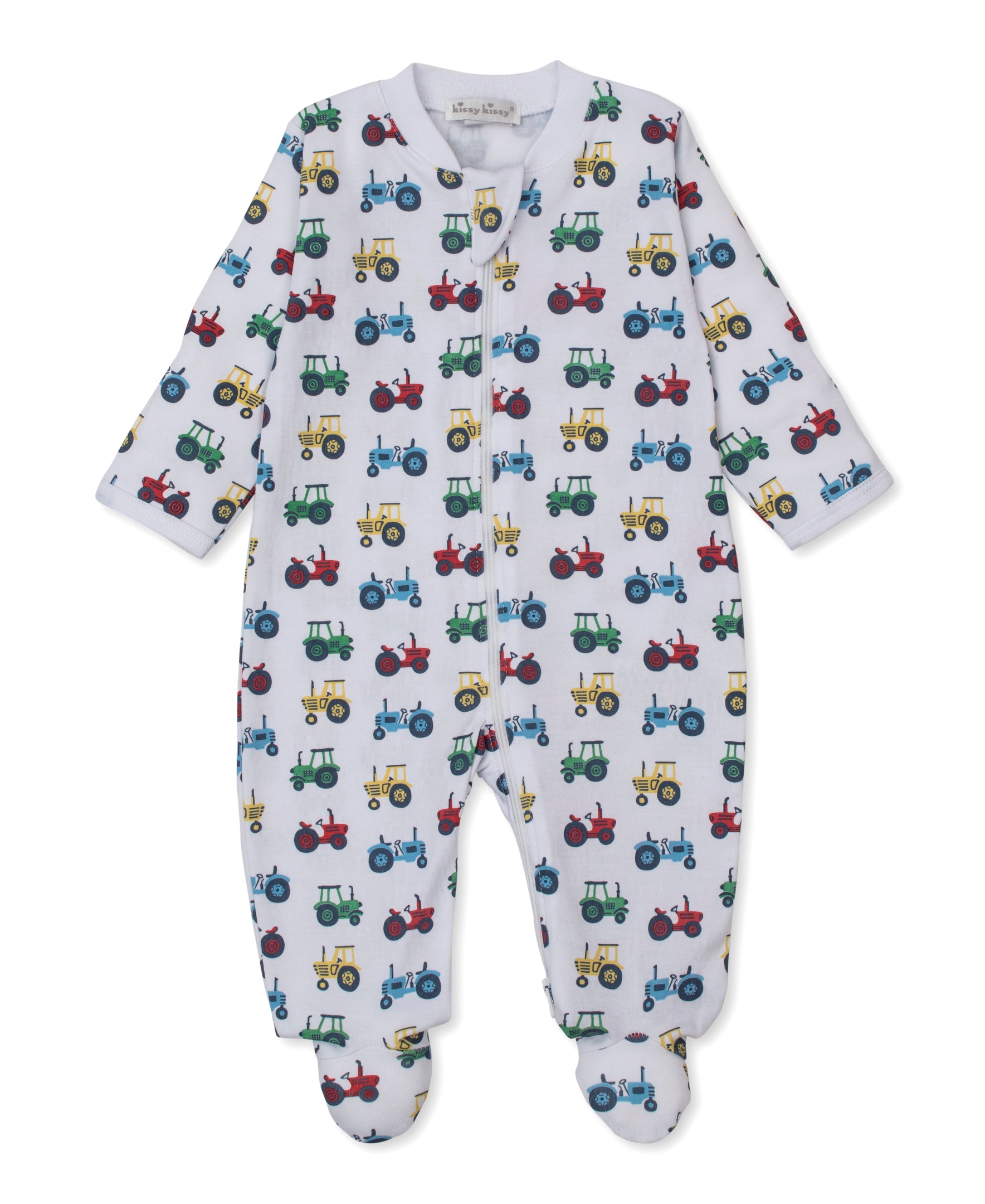 Trusty Tractors Zip Footie - Kissy Kissy