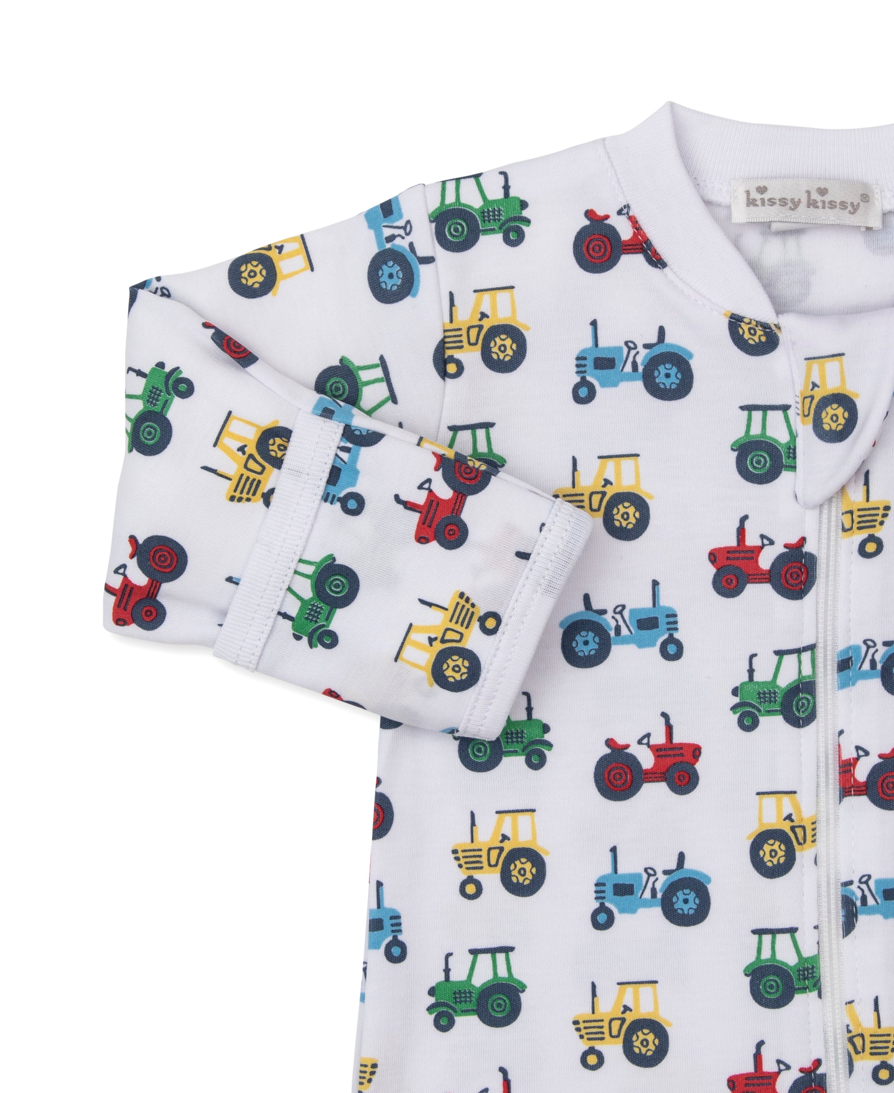 Trusty Tractors Zip Footie - Kissy Kissy