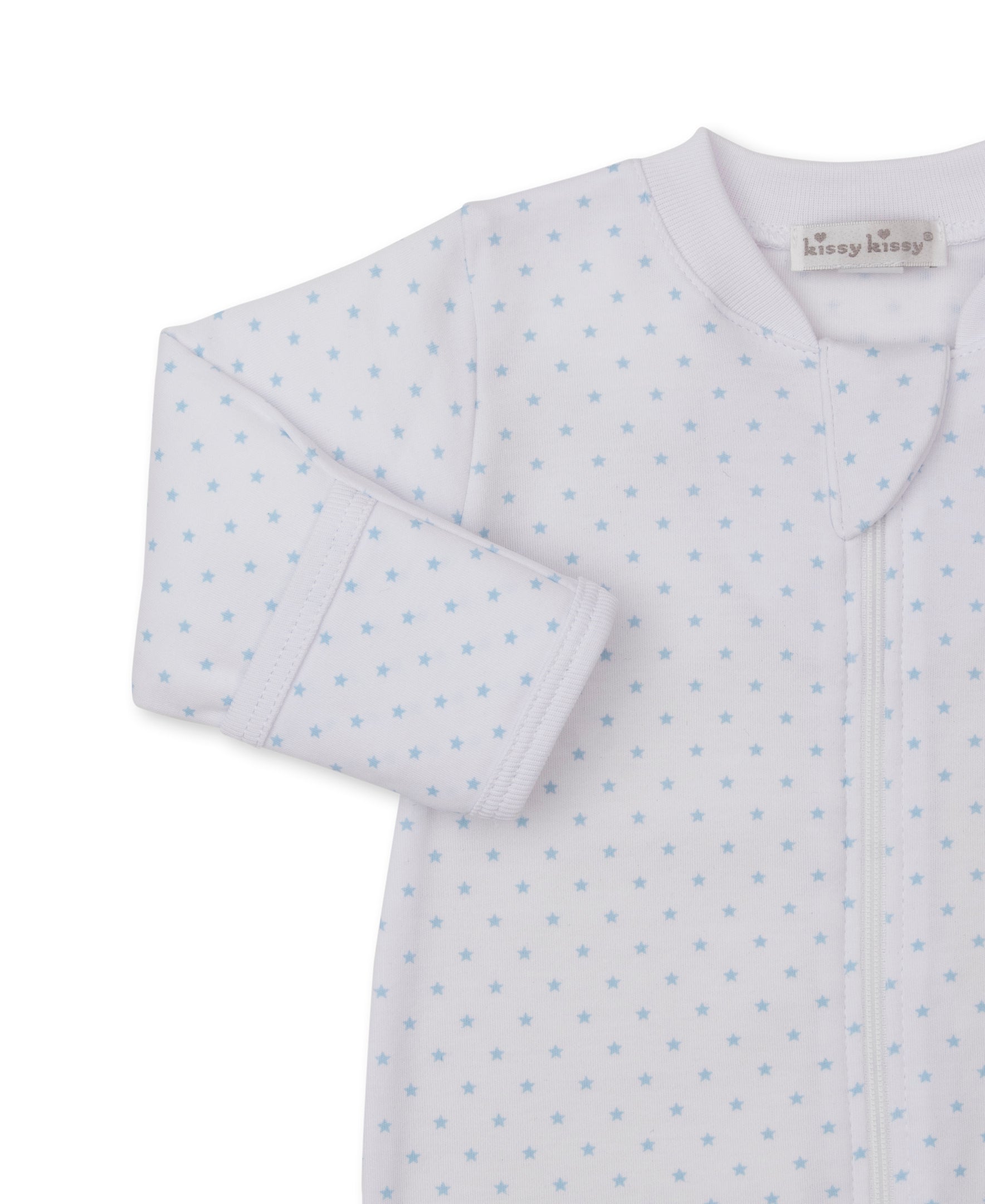 Teddy Bear Love Blue Star Zip Footie