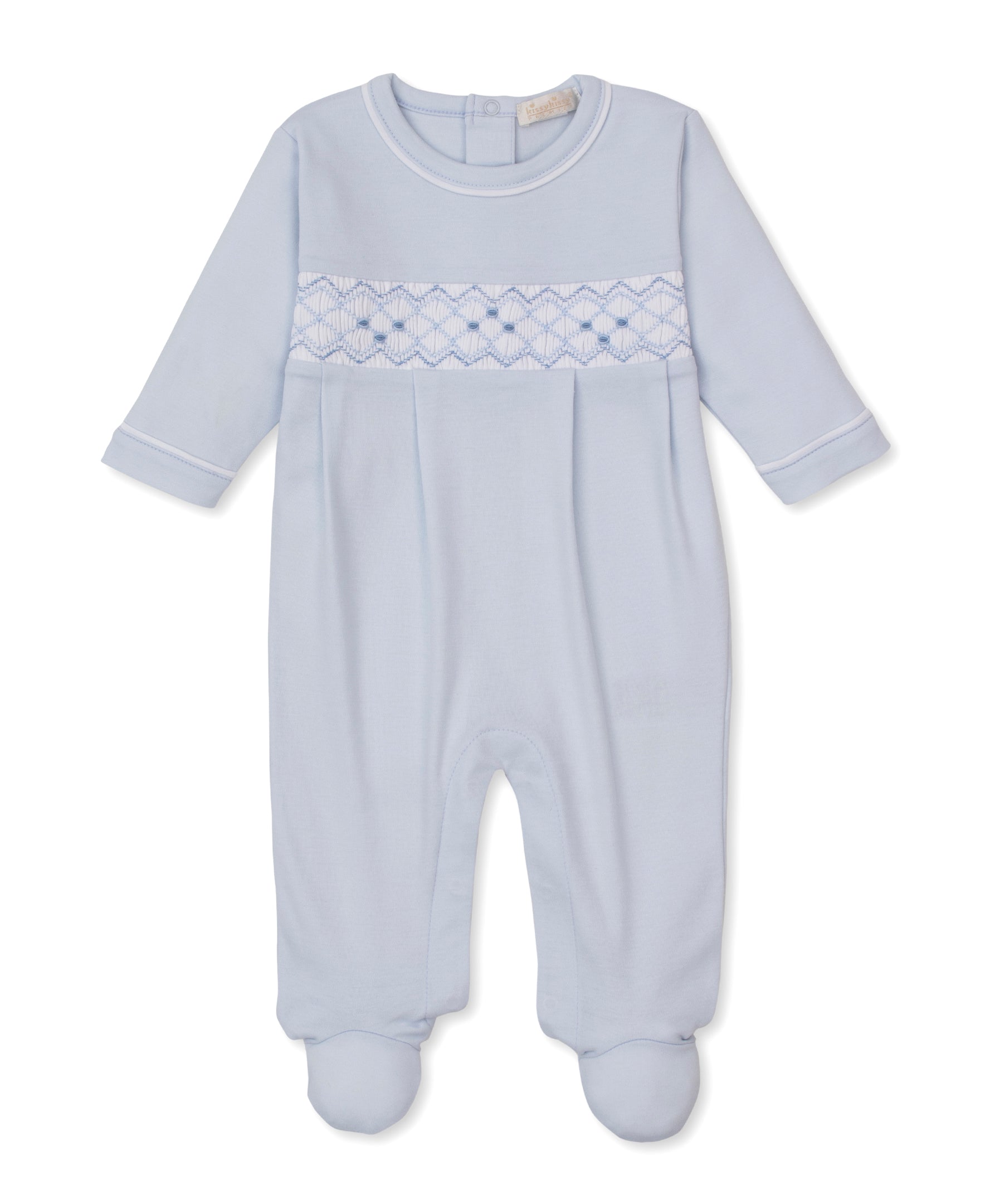 CLB Summer 26 Blue Hand Smocked Footie