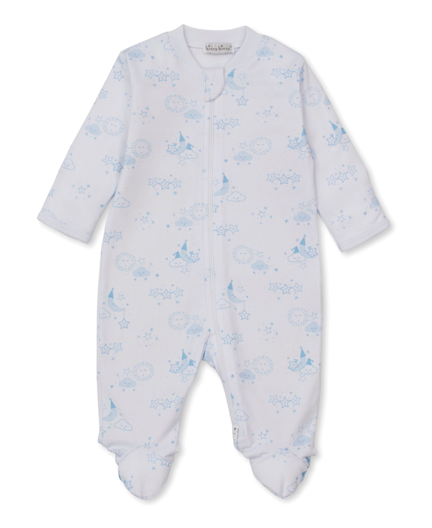 Nightfall Blue Zip Footie - Kissy Kissy