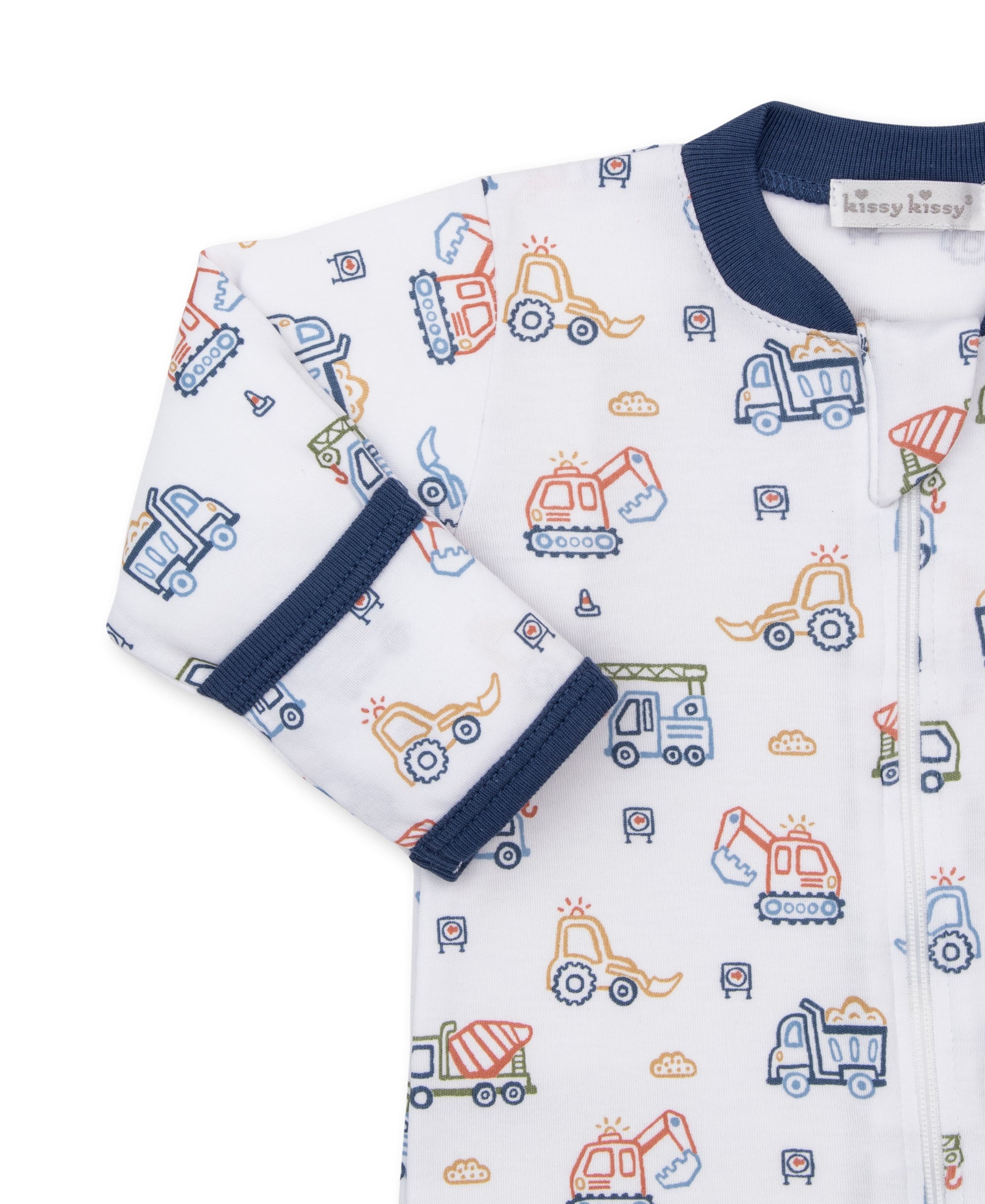 Construction Demo Zip Footie - Kissy Kissy