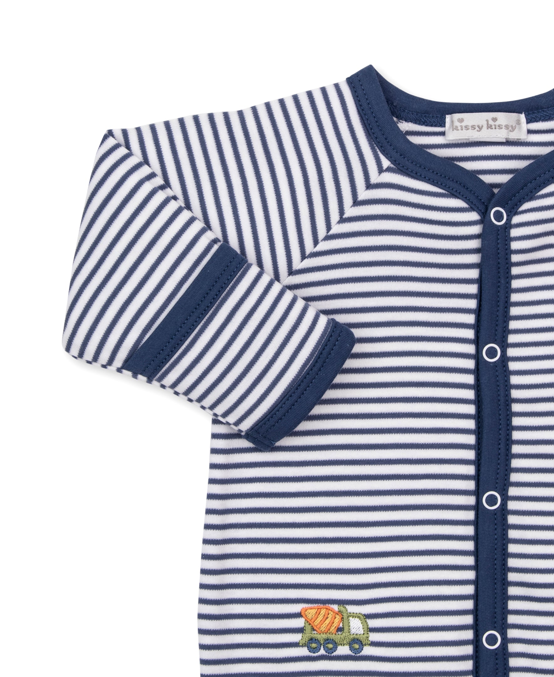 Construction Demo Stripe Footie - Kissy Kissy
