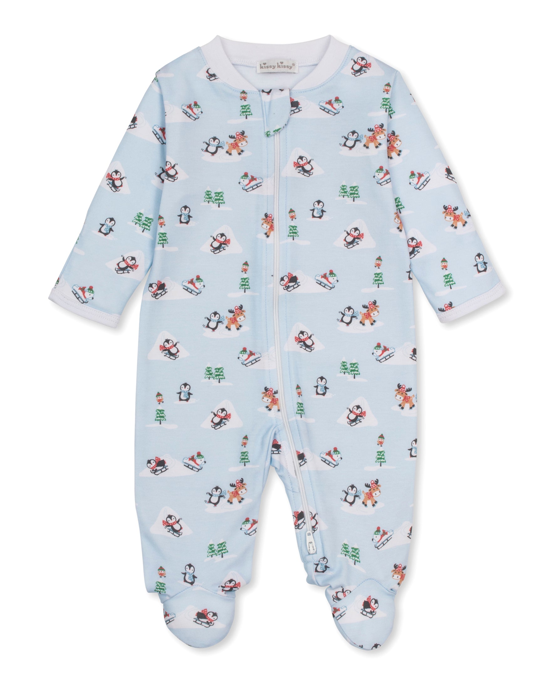 Snow Slides Blue Zip Footie