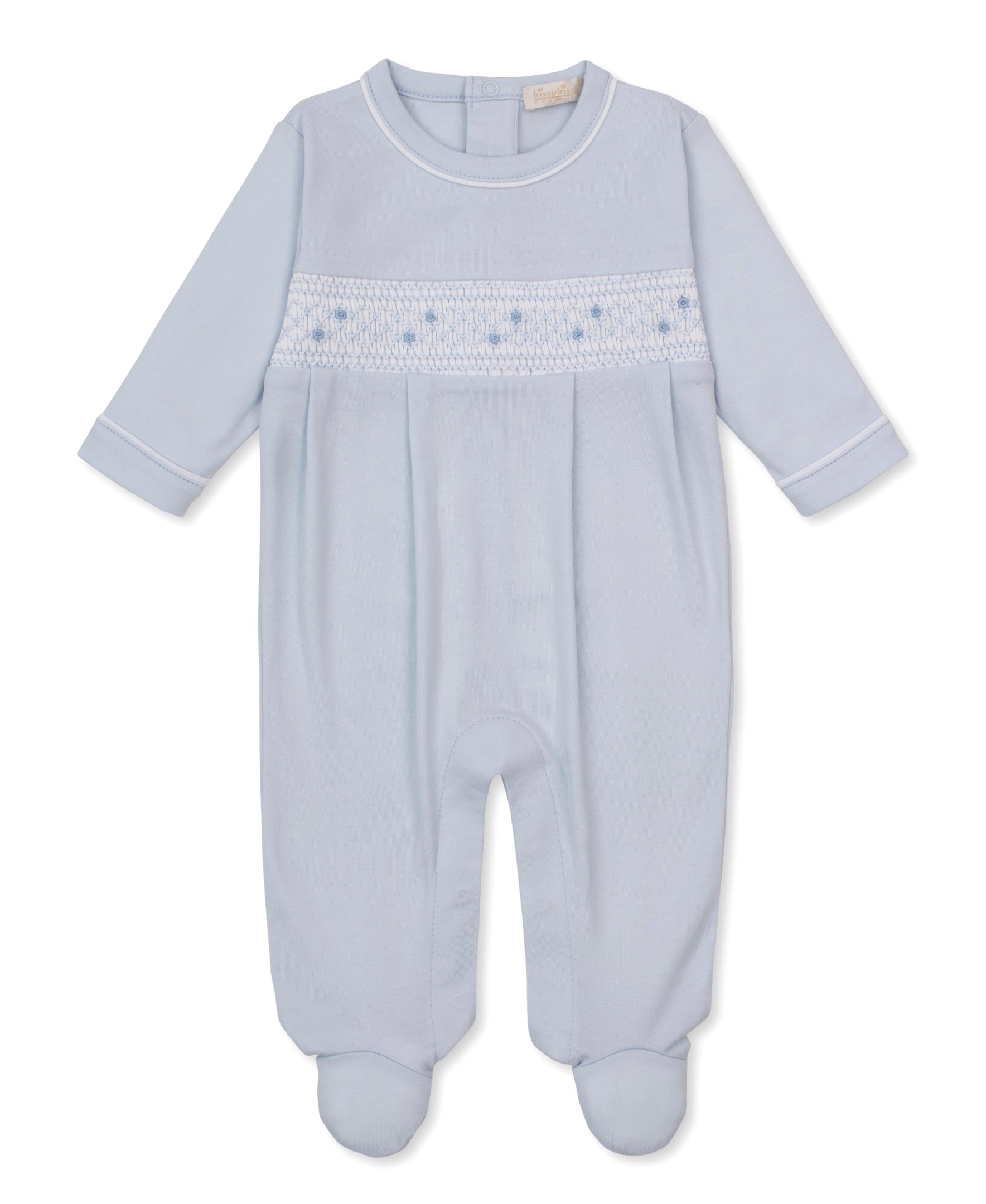 CLB Fall 26 Blue Hand Smocked Footie