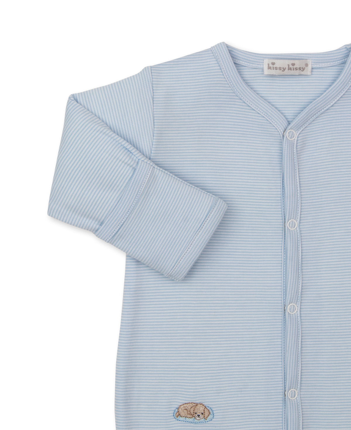Puppy Play Blue Stripe Footie - Kissy Kissy