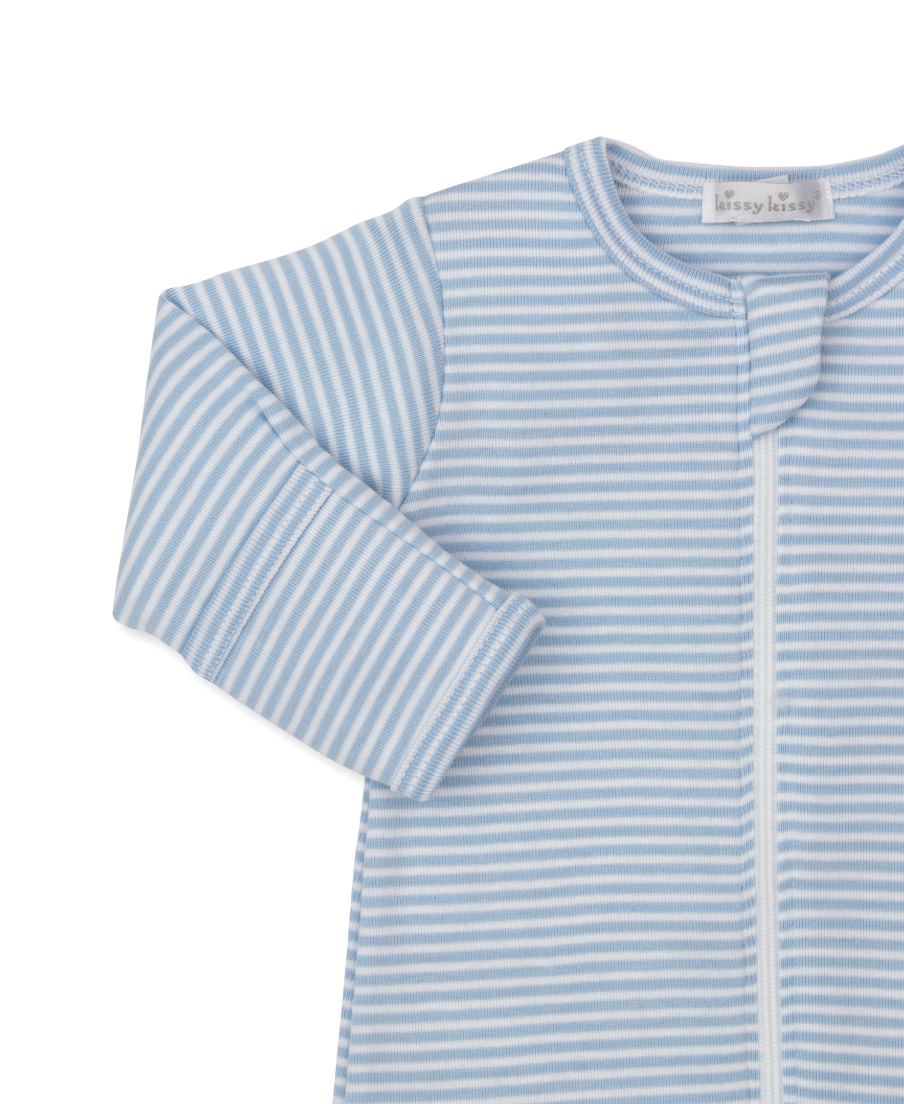 Everyday Stripes Blue Zip Footie & Hat Set