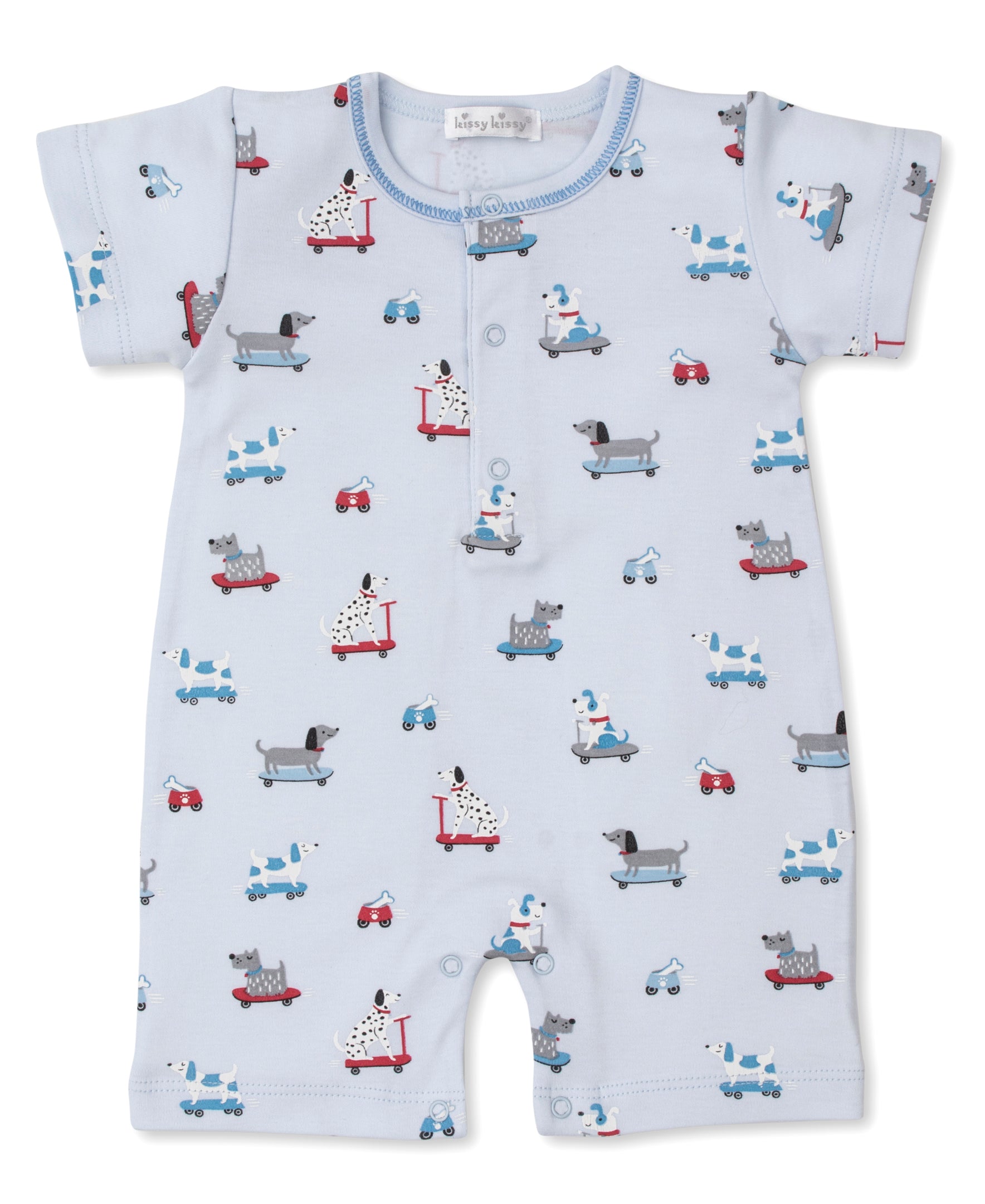 Skateboarding Pups Short Playsuit - Kissy Kissy