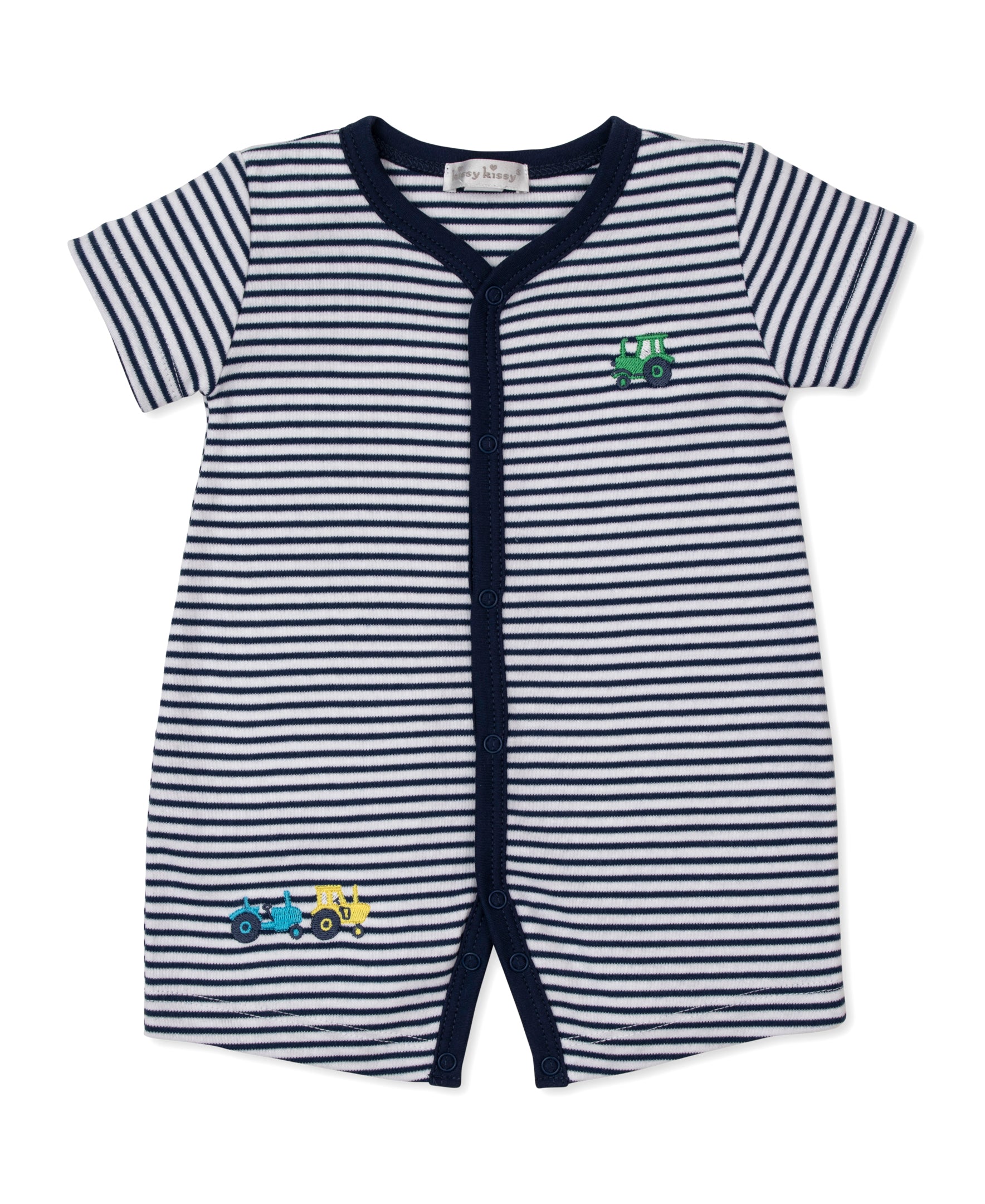 Trusty Tractors Short Stripe Playsuit - Kissy Kissy