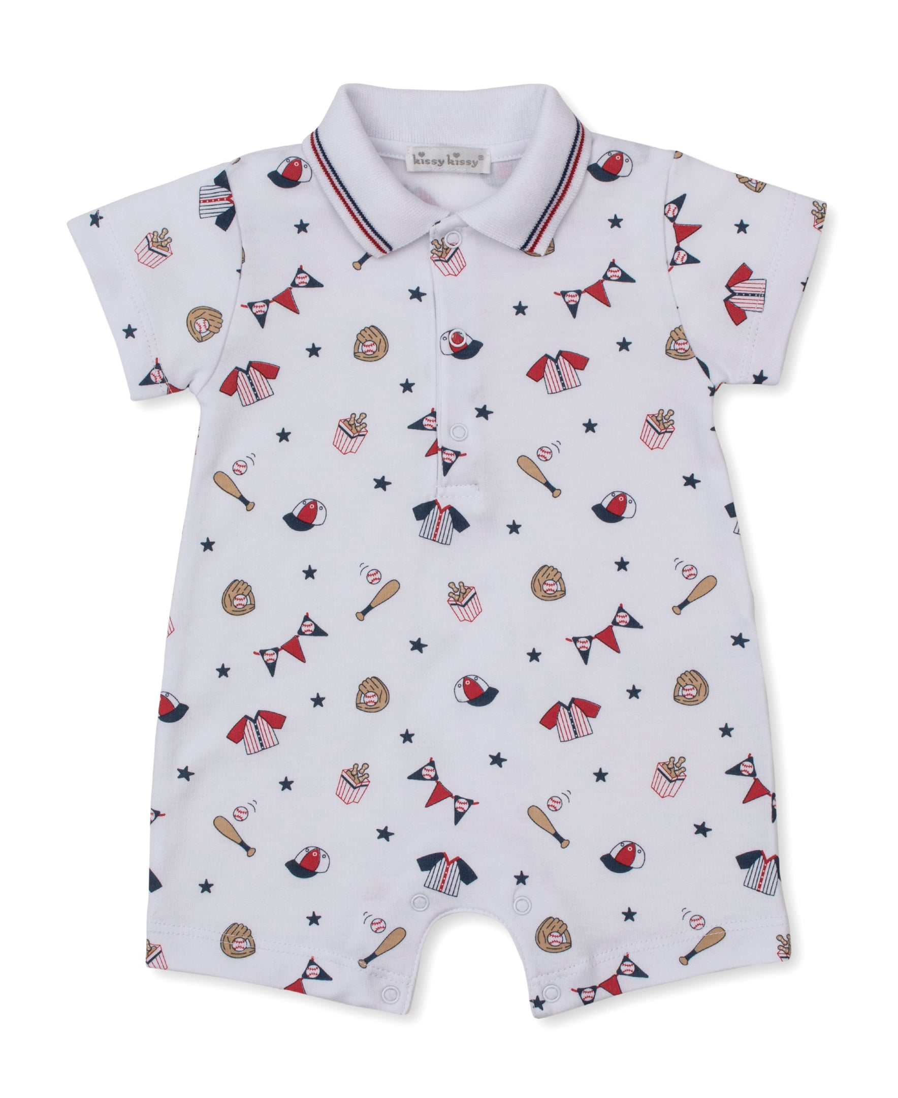 Fly Ball Short Playsuit w/ Collar - Kissy Kissy