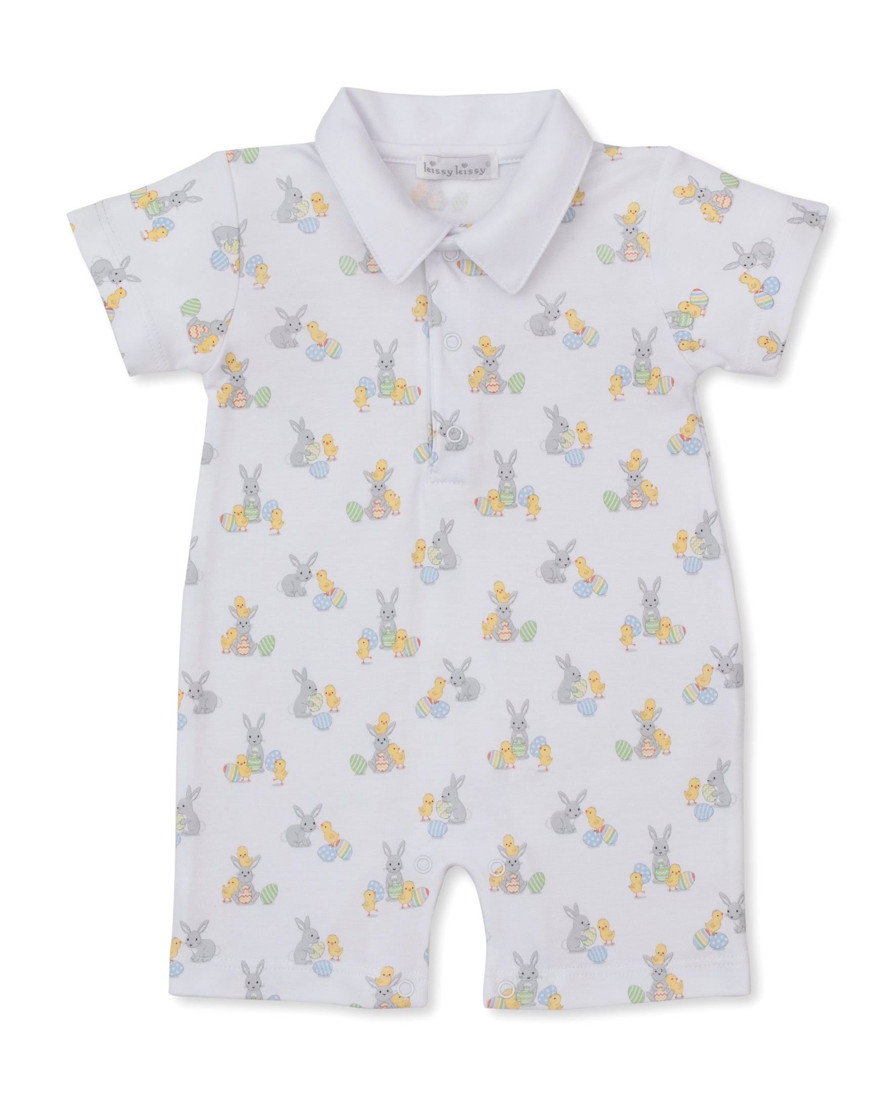Baby's First Easter Short Playsuit w/ Collar - Kissy Kissy
