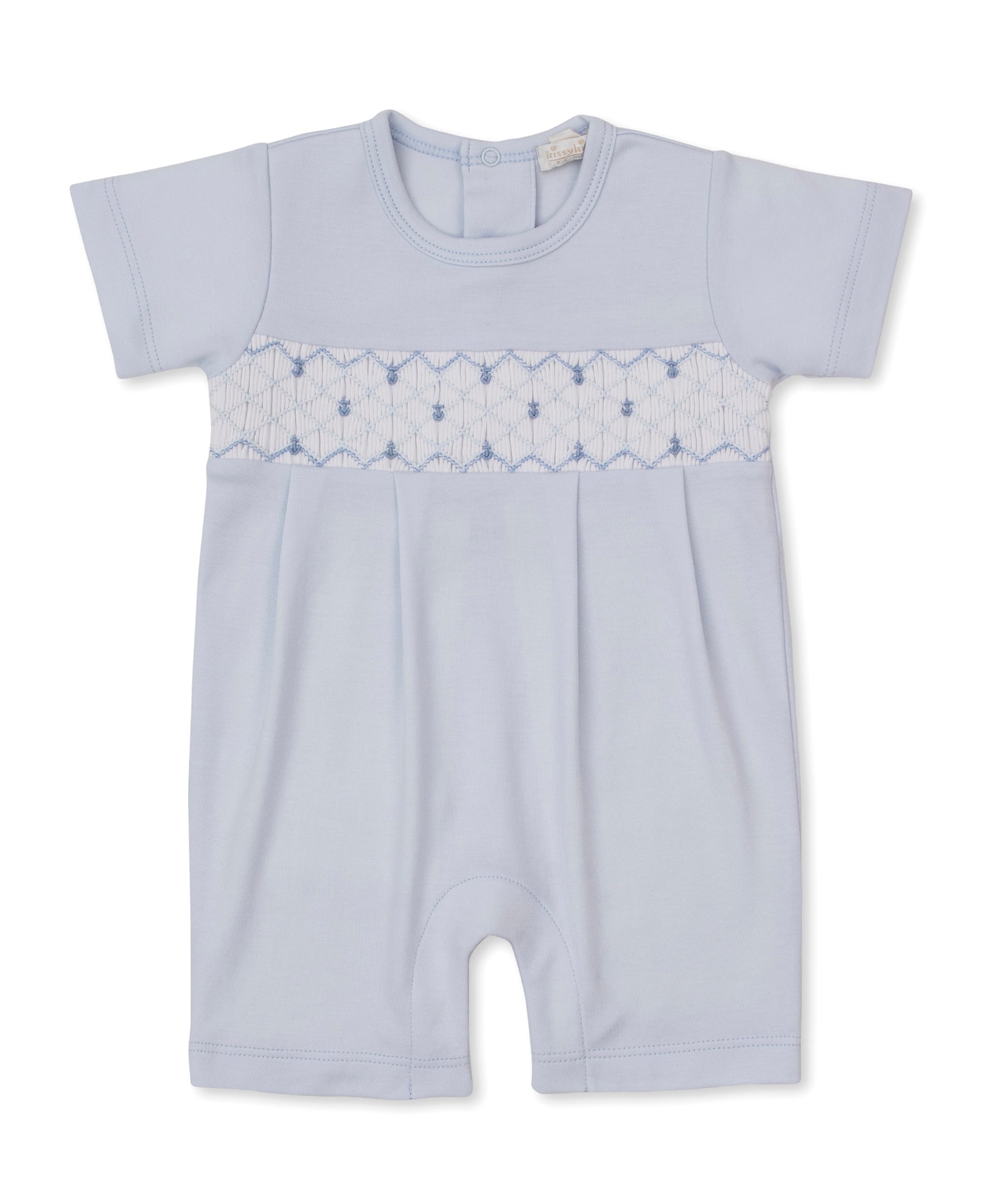 CLB Summer Anchors 26 Blue Hand Smocked Playsuit - Kissy Kissy